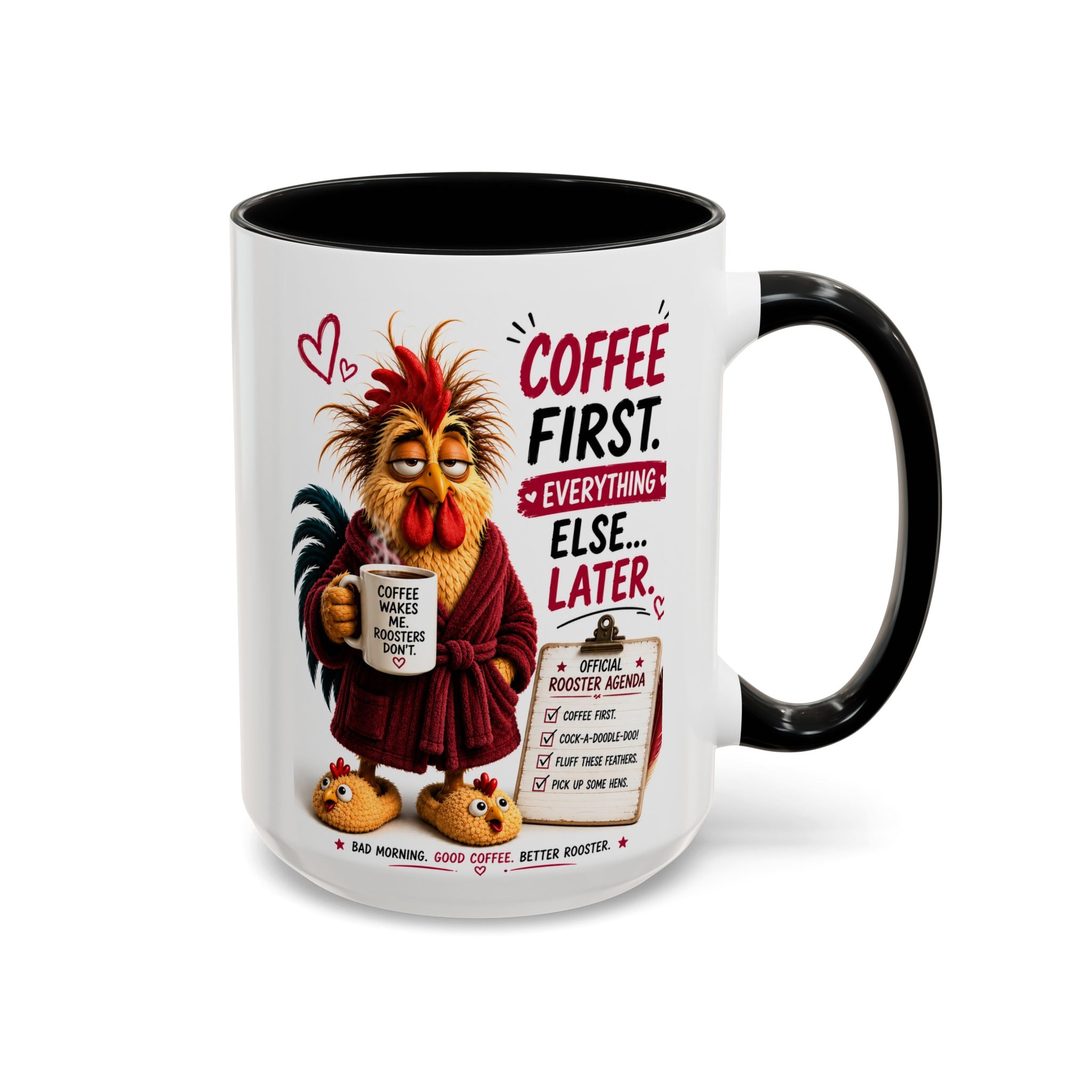 Coffee First. Everything Else… Later.™ | Luxury Rooster Coffee Mug | Funny Farmhouse Morning Gift | Cozy Coffee Lover Ceramic Mug