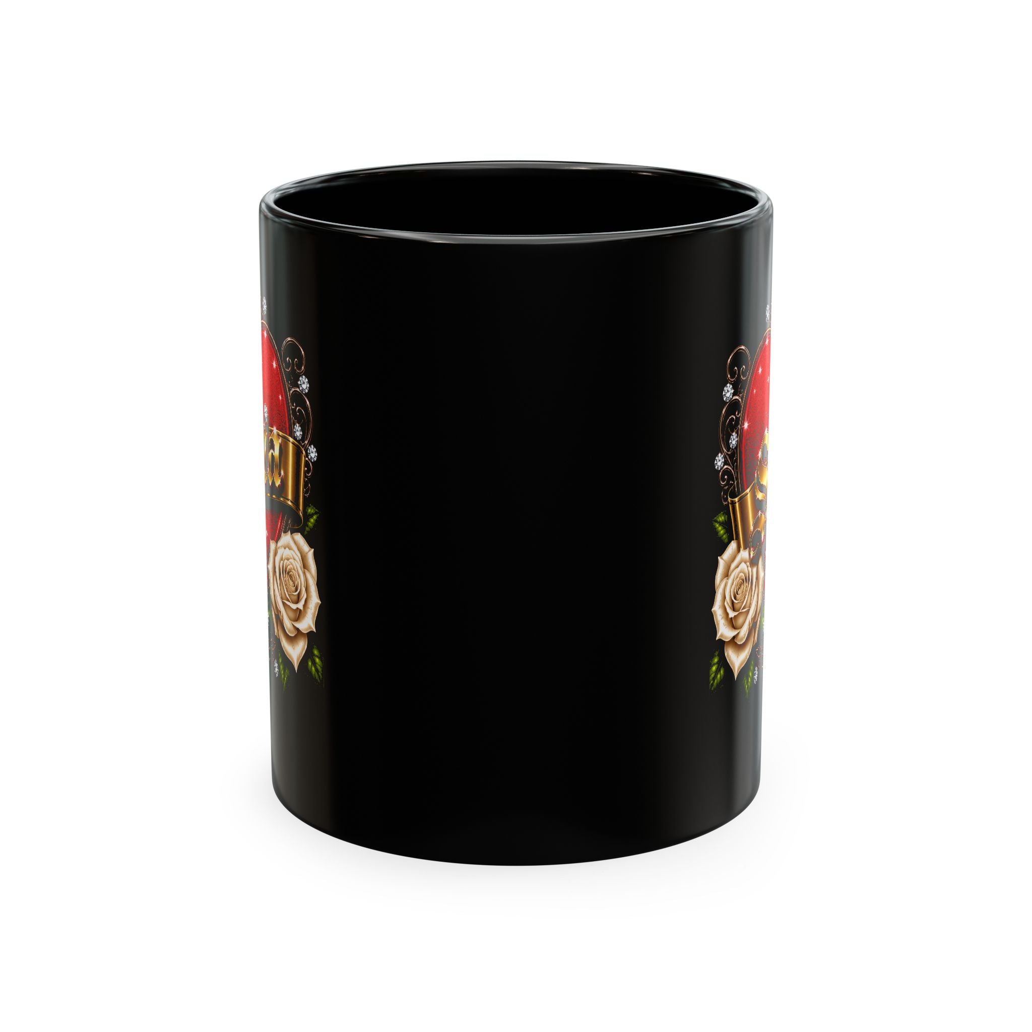 Sonia Personalized Heart & White Rose Luxury Coffee Mug – Elegant Custom Name Gift | Premium Ceramic Mug