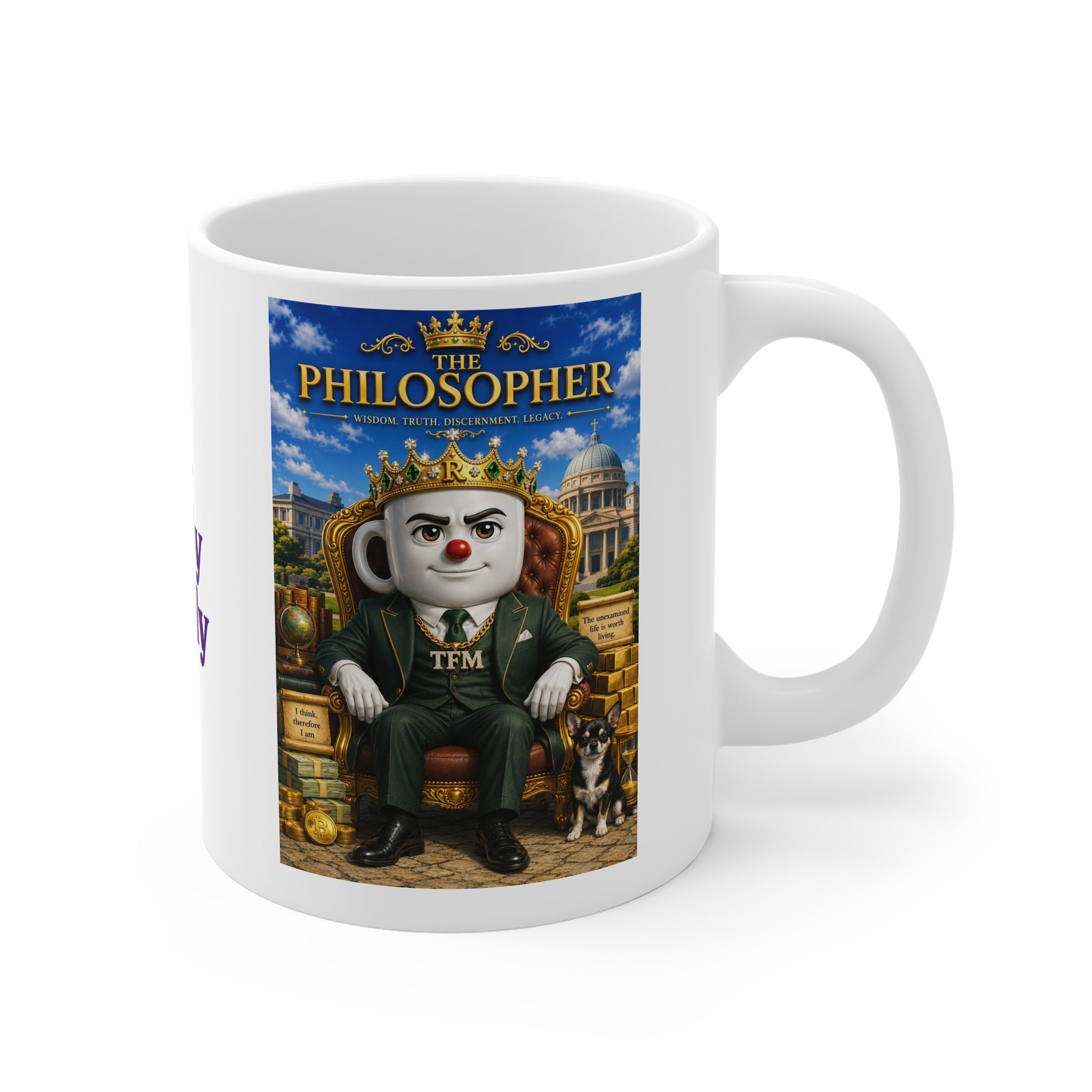The Philosopher™ Luxury White Ceramic Mug – Premium Inspirational Coffee Cup | Vision • Wisdom • Legacy