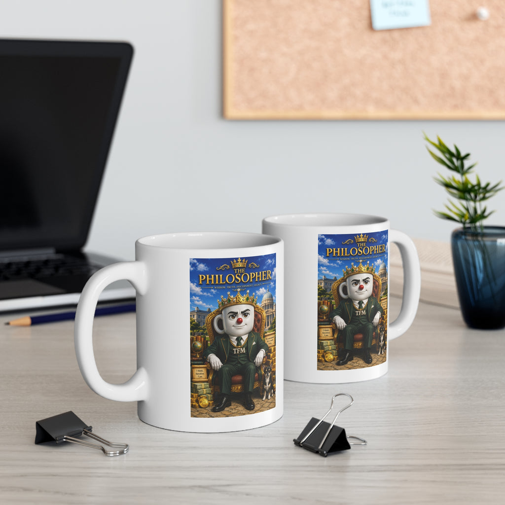 The Philosopher™ Luxury White Ceramic Mug – Premium Inspirational Coffee Cup | Vision • Wisdom • Legacy