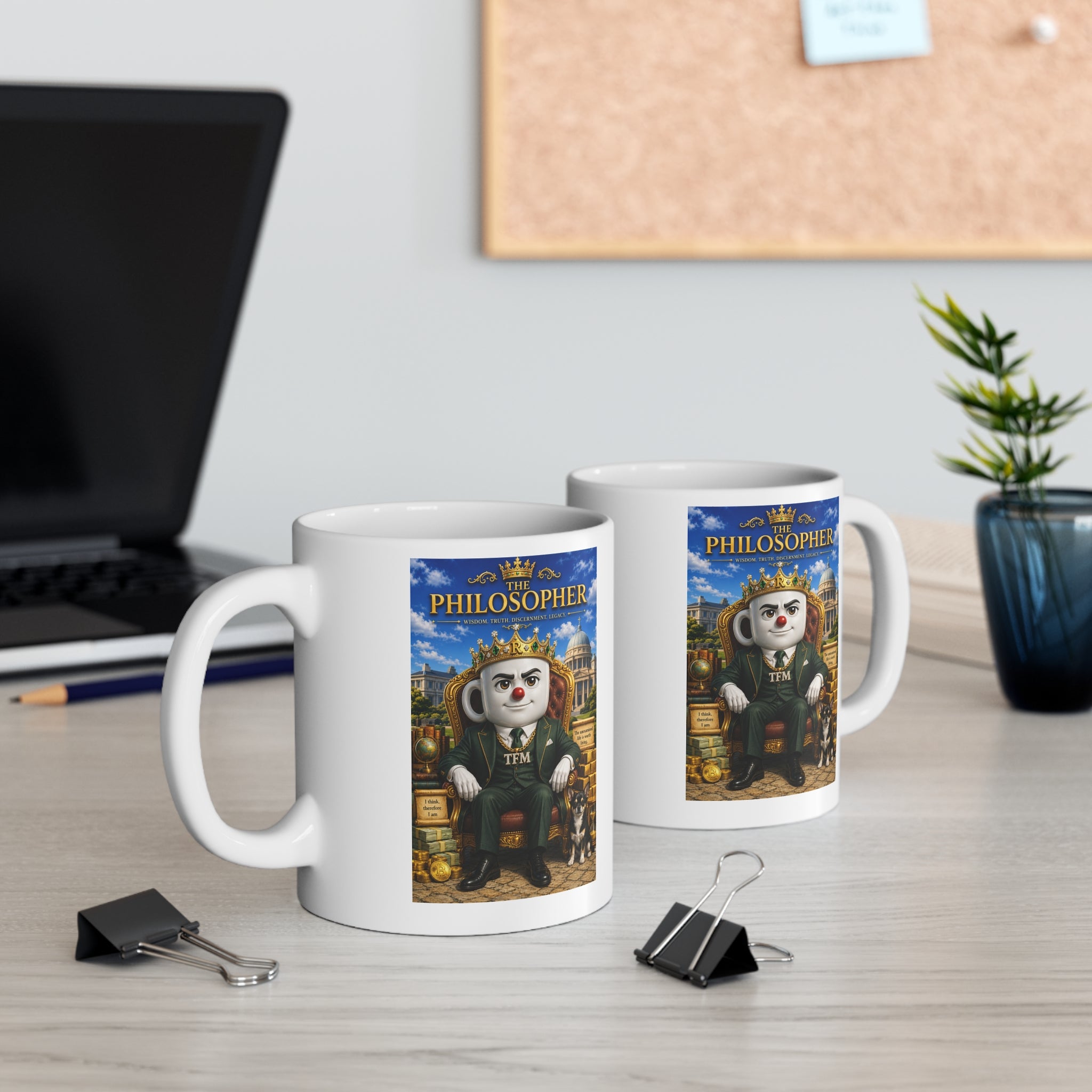 The Philosopher™ Luxury White Ceramic Mug – Premium Inspirational Coffee Cup | Vision • Wisdom • Legacy