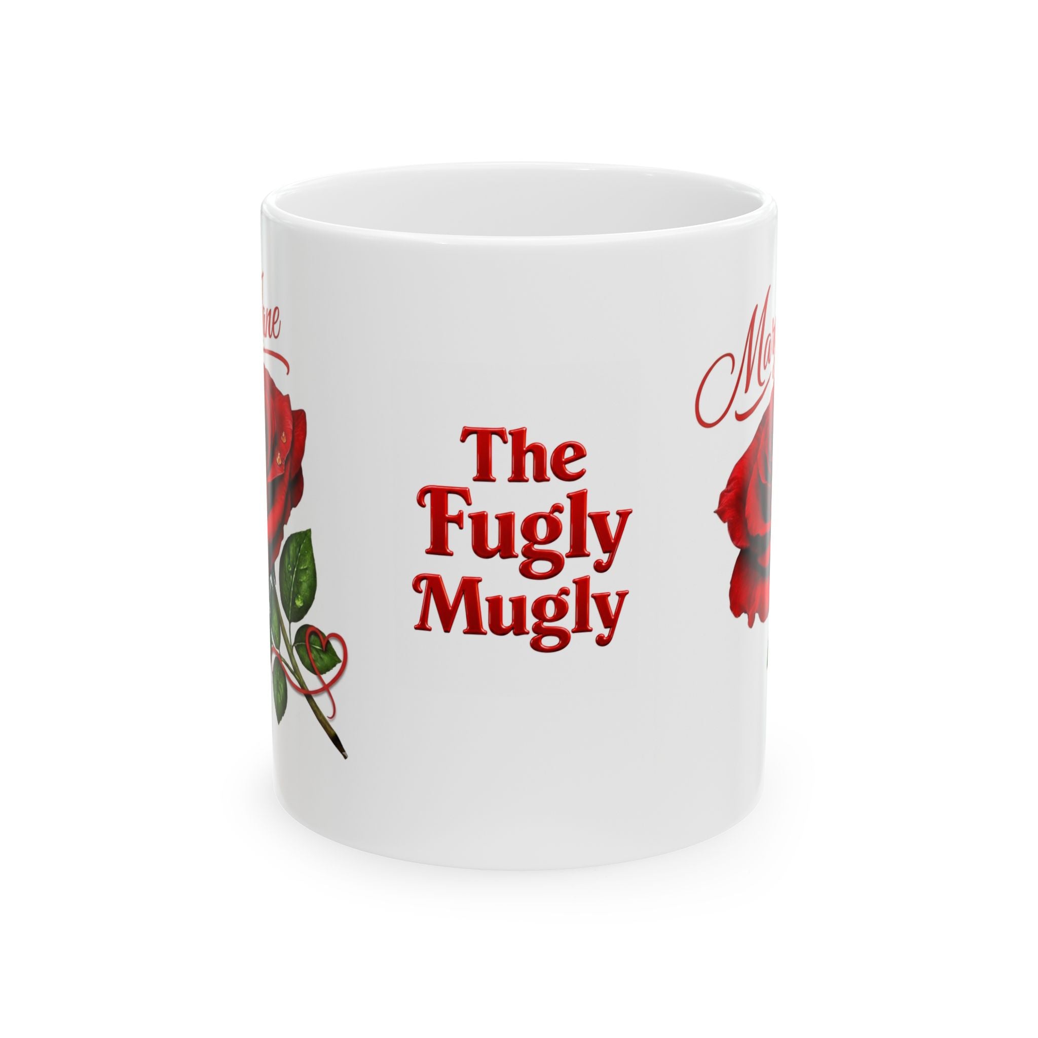 Mary Jane – A Name That Feels Familiar and Strong | Signature Rose White Mug – Elegant Personalized Gift
