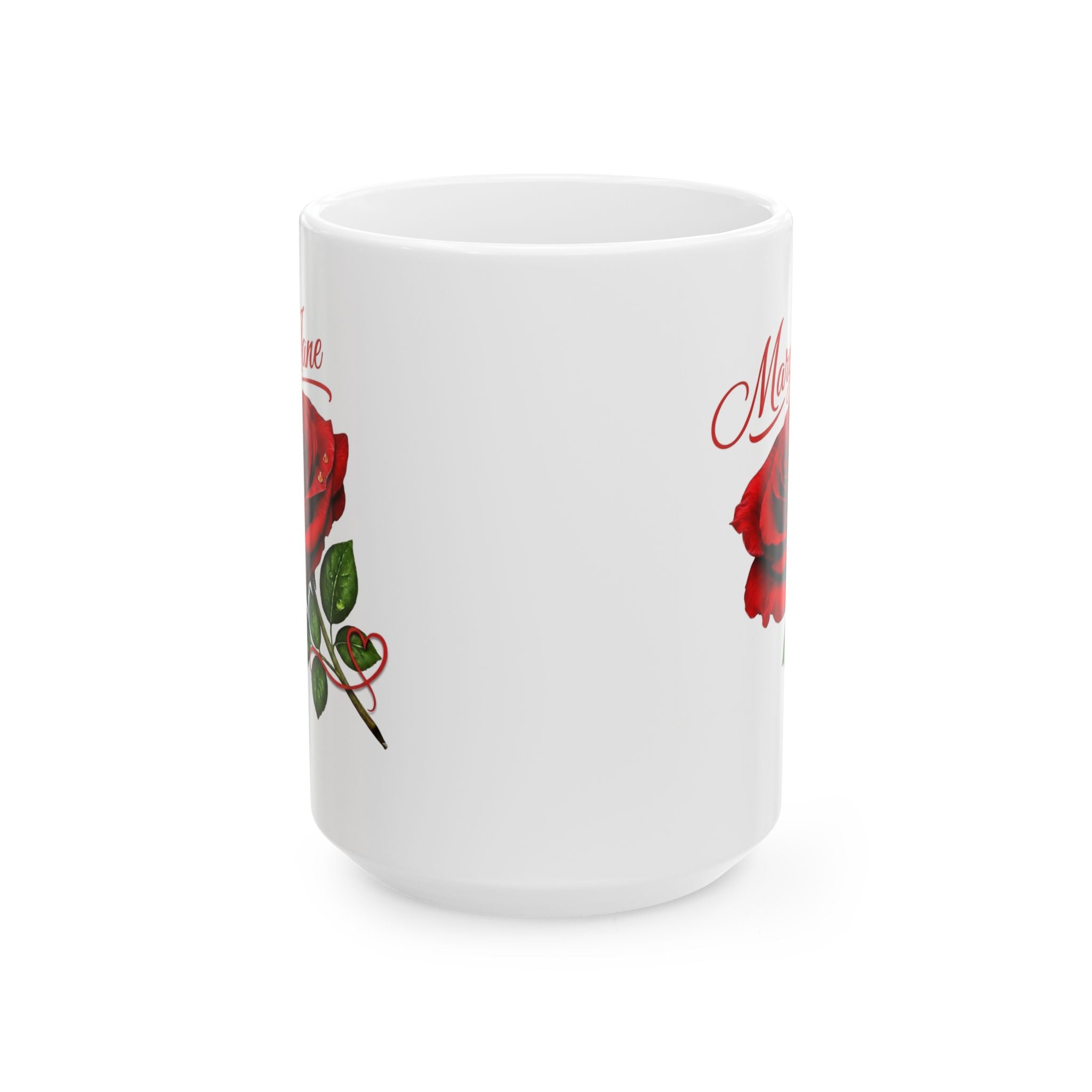 Mary Jane – A Name That Feels Familiar and Strong | Signature Rose White Mug – Elegant Personalized Gift