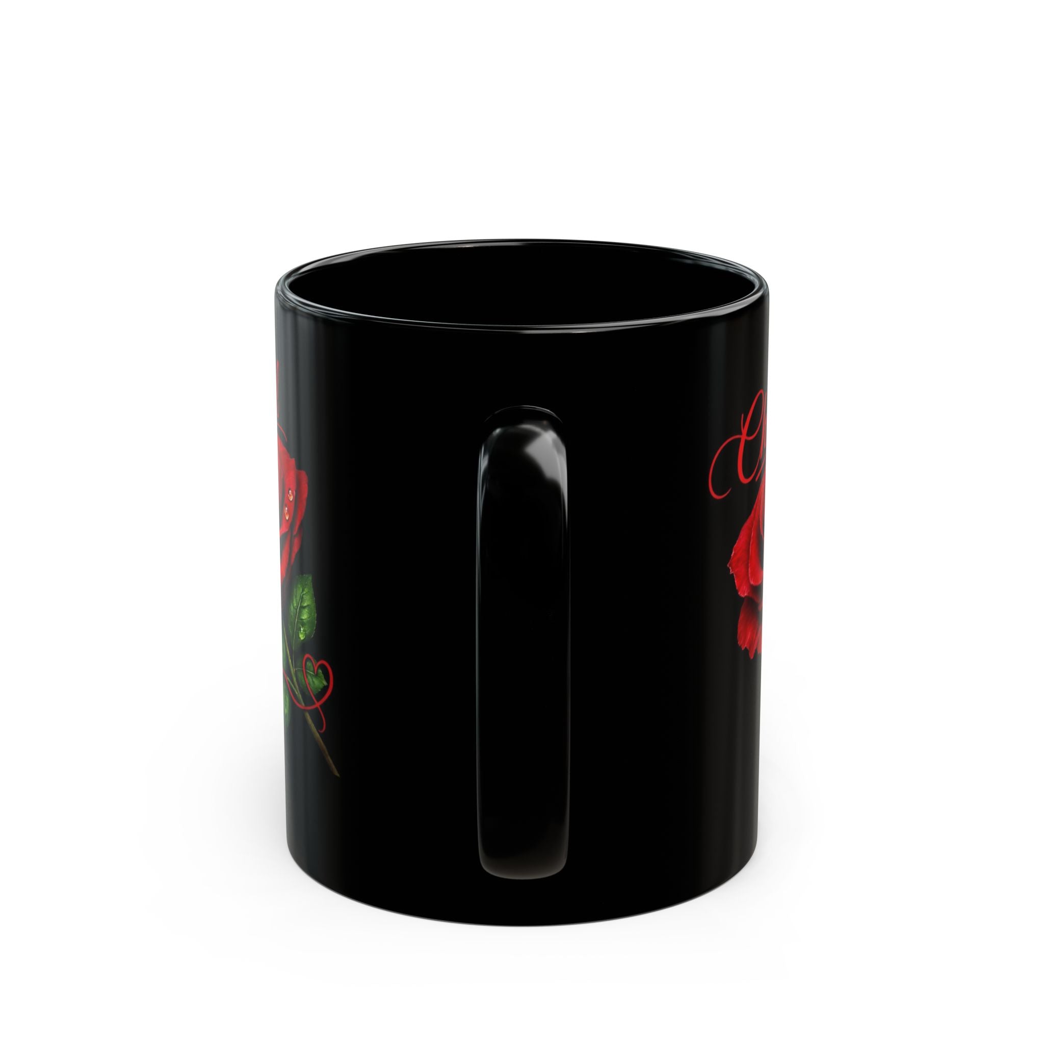 Christal – A Name That Stands Strong | Signature Rose Black Mug – Elegant Personalized Gift