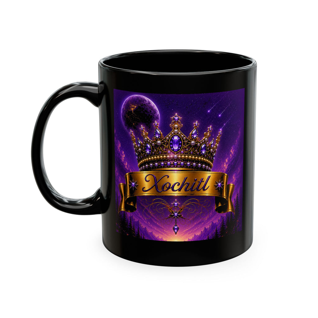 Xochitl – The Purple Crown of Destiny™ | Personalized Royal Crown Luxury Mug | Premium Purple Ceramic Coffee Mug | Custom Name Gift for Her | Elegant Fantasy Keepsake