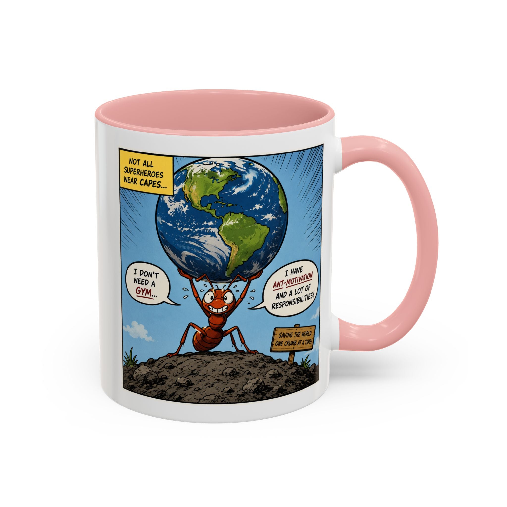 Ant-Motivation Comic Mug – Inspirational Coffee Mug | Funny Luxury Motivation Mug
