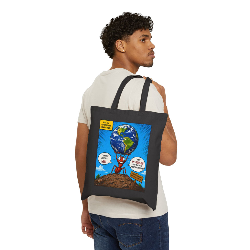 Ant-Motivation Canvas Tote – Inspirational Tote Bag | Funny Luxury Motivational Carryall