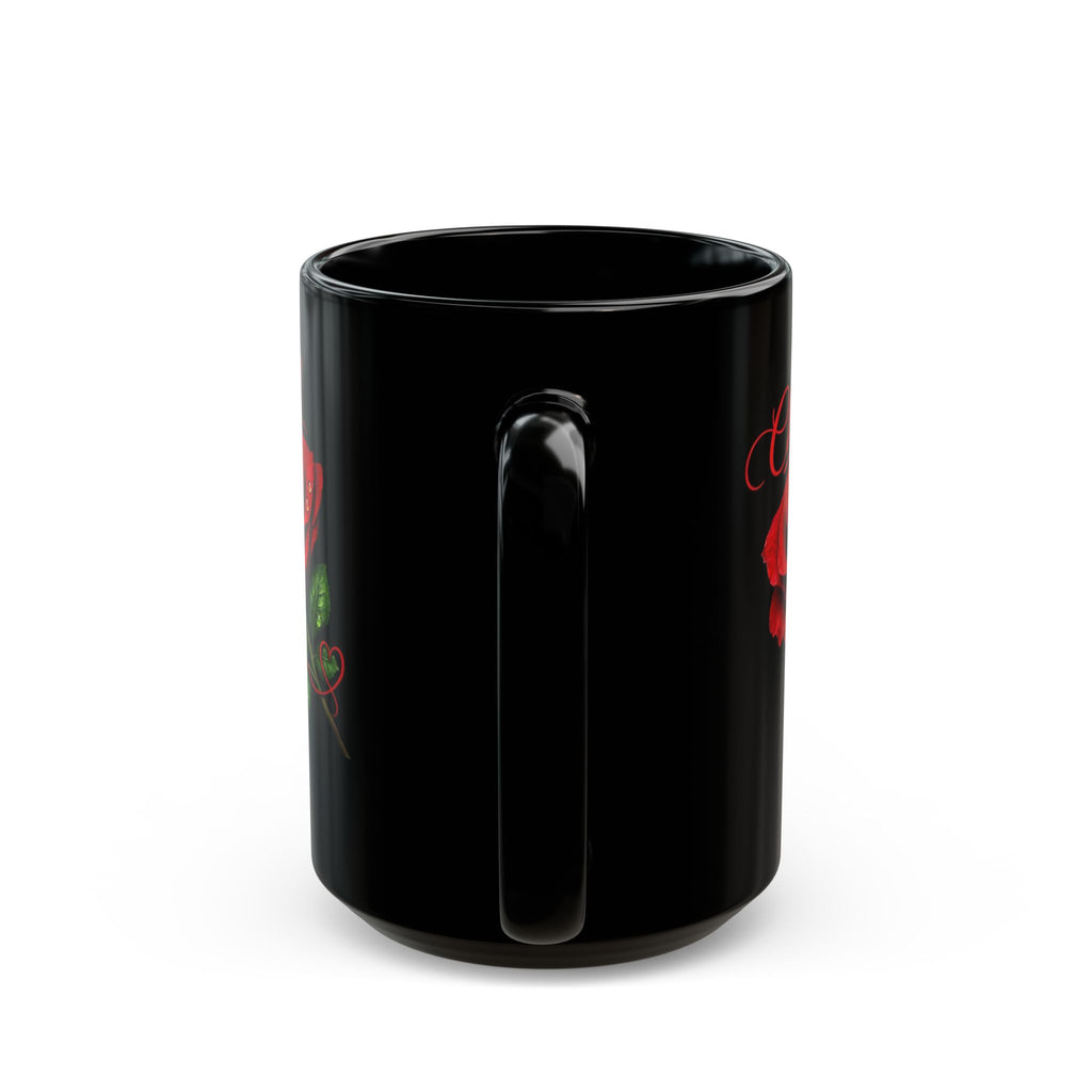 Christal – A Name That Stands Strong | Signature Rose Black Mug – Elegant Personalized Gift