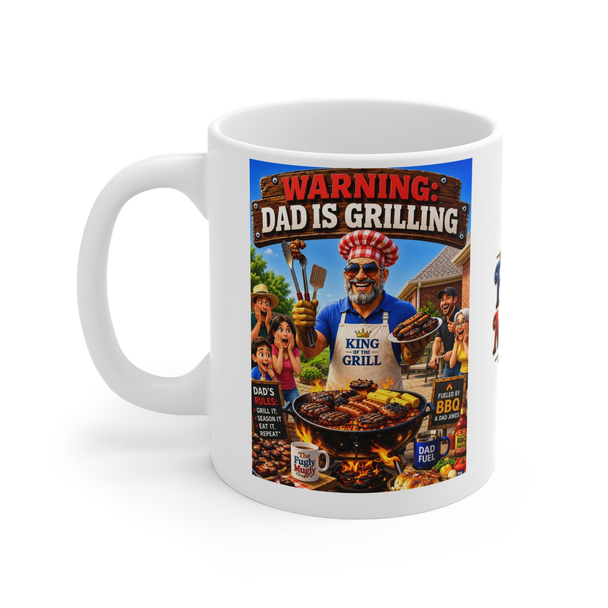 WARNING: Dad Is Grilling Coffee Mug – Funny BBQ Dad Gift | King of the Grill | Father’s Day Gift for Dad | Grill Master Mug