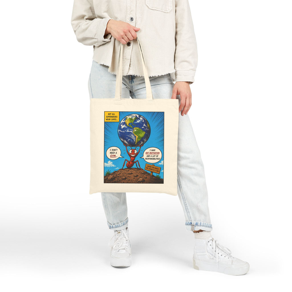 Ant-Motivation Canvas Tote – Inspirational Tote Bag | Funny Luxury Motivational Carryall