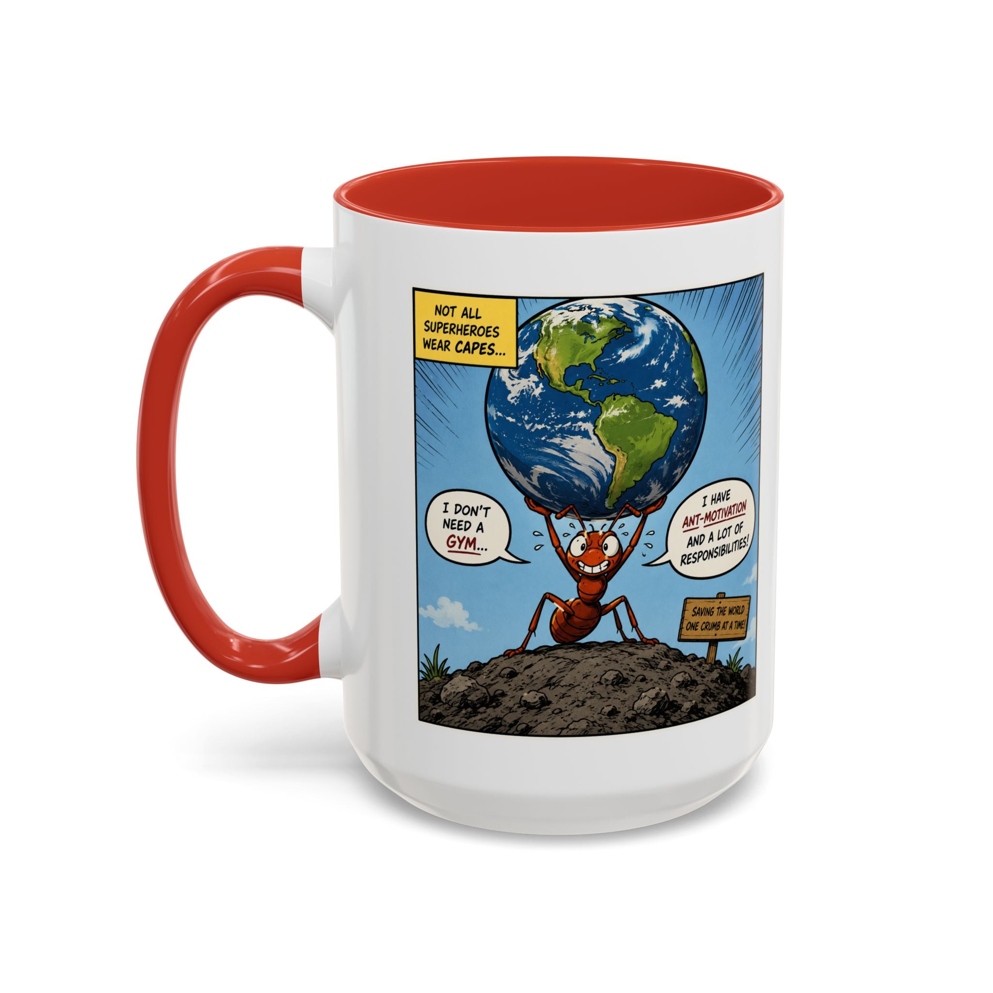 Ant-Motivation Comic Mug – Inspirational Coffee Mug | Funny Luxury Motivation Mug