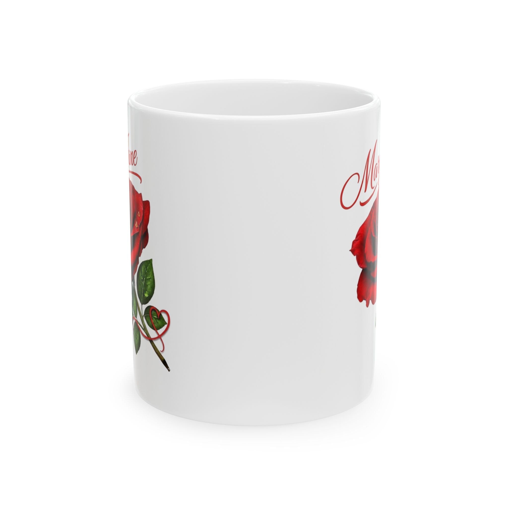 Mary Jane – A Name That Feels Familiar and Strong | Signature Rose White Mug – Elegant Personalized Gift