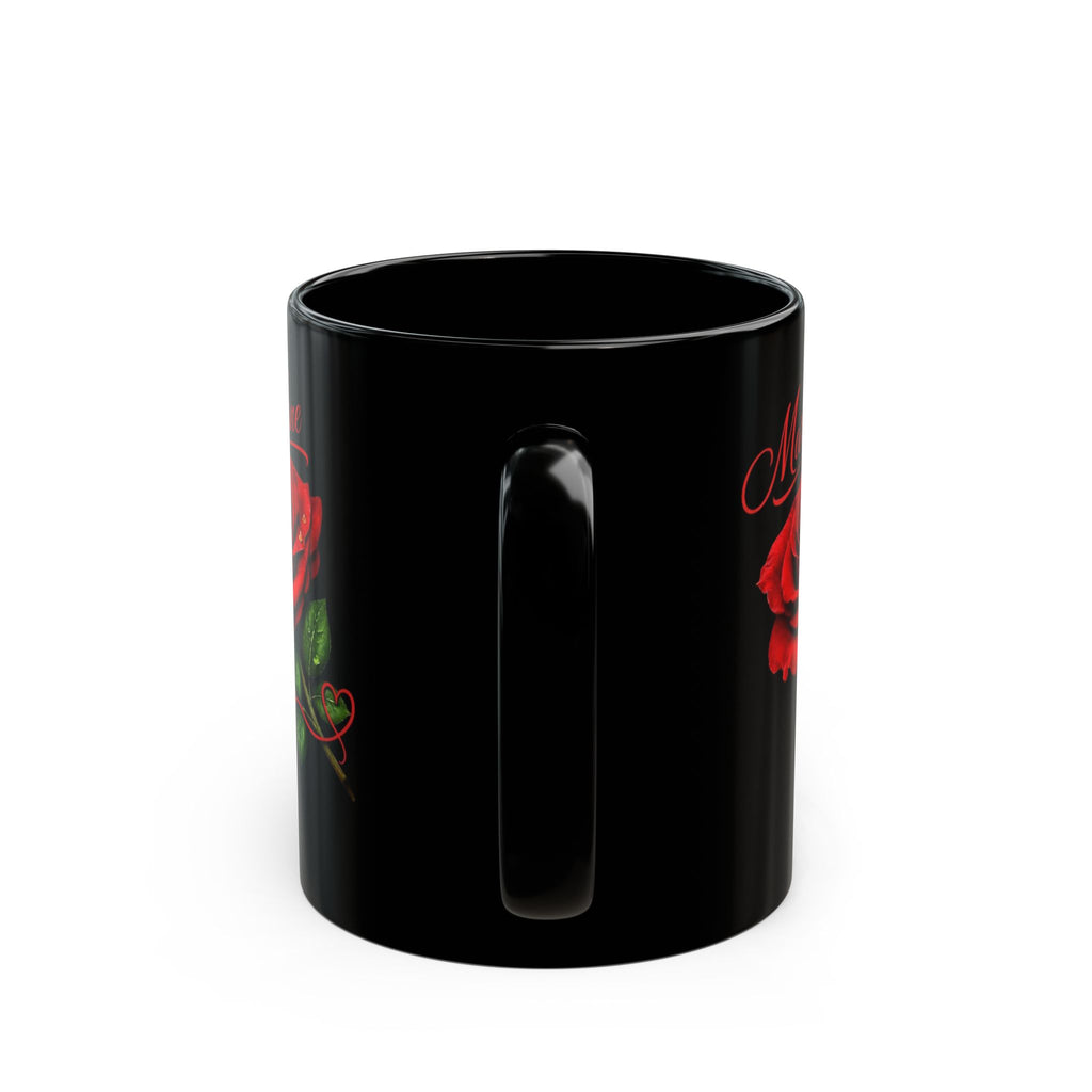 Mary Jane Signature Rose Black Mug – Personalized Luxury Gift & Elegant Keepsake