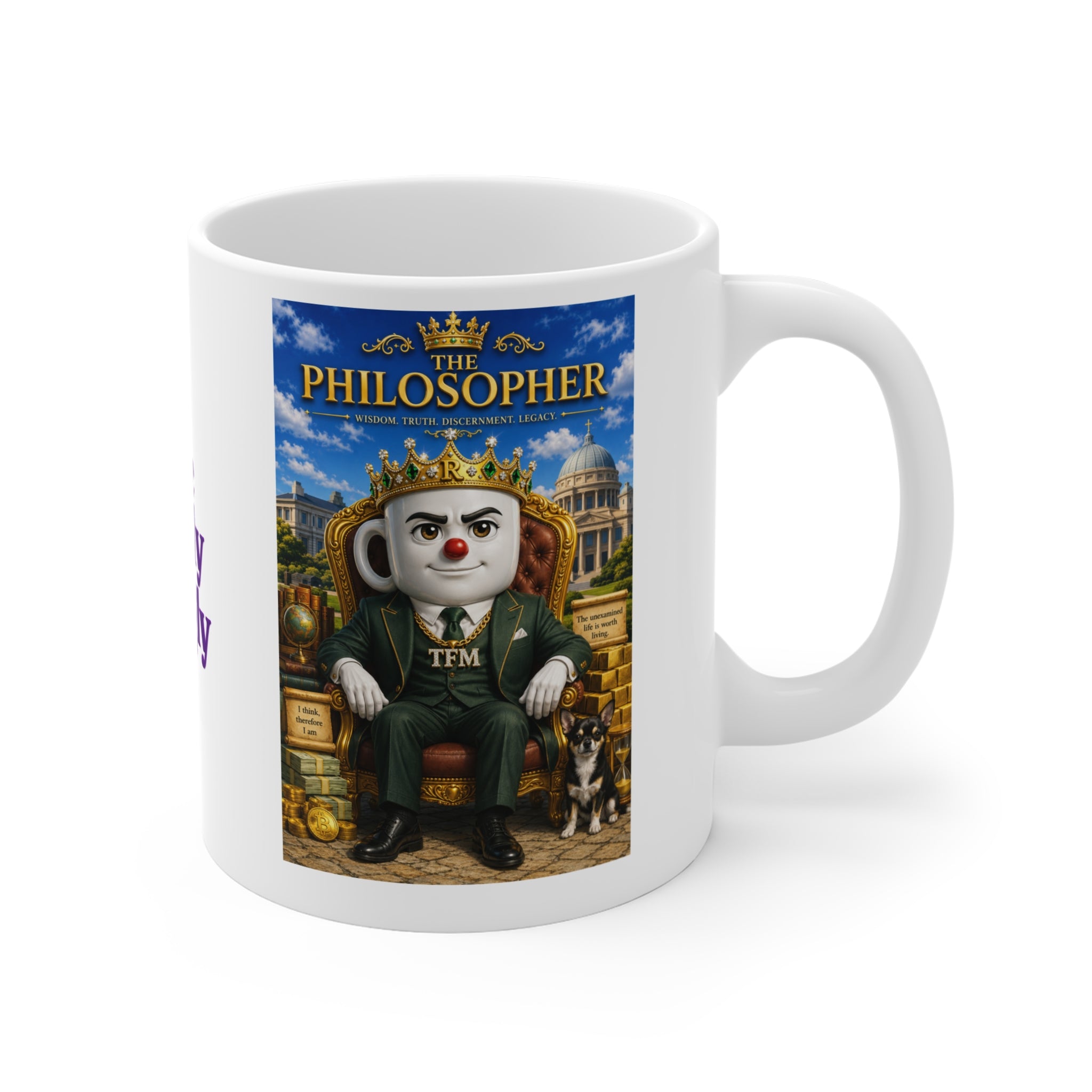 The Philosopher™ Luxury White Ceramic Mug – Premium Inspirational Coffee Cup | Vision • Wisdom • Legacy