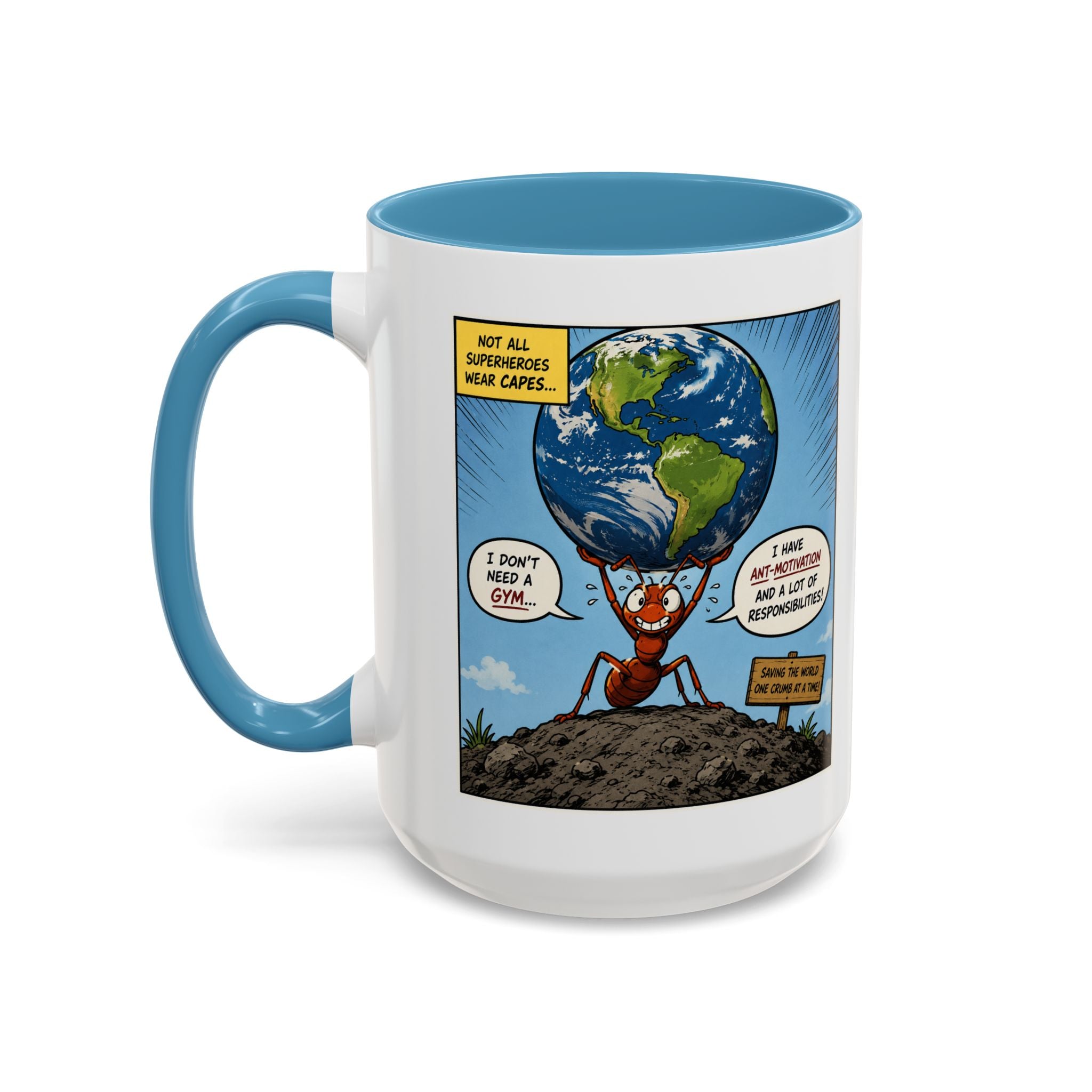 Ant-Motivation Comic Mug – Inspirational Coffee Mug | Funny Luxury Motivation Mug