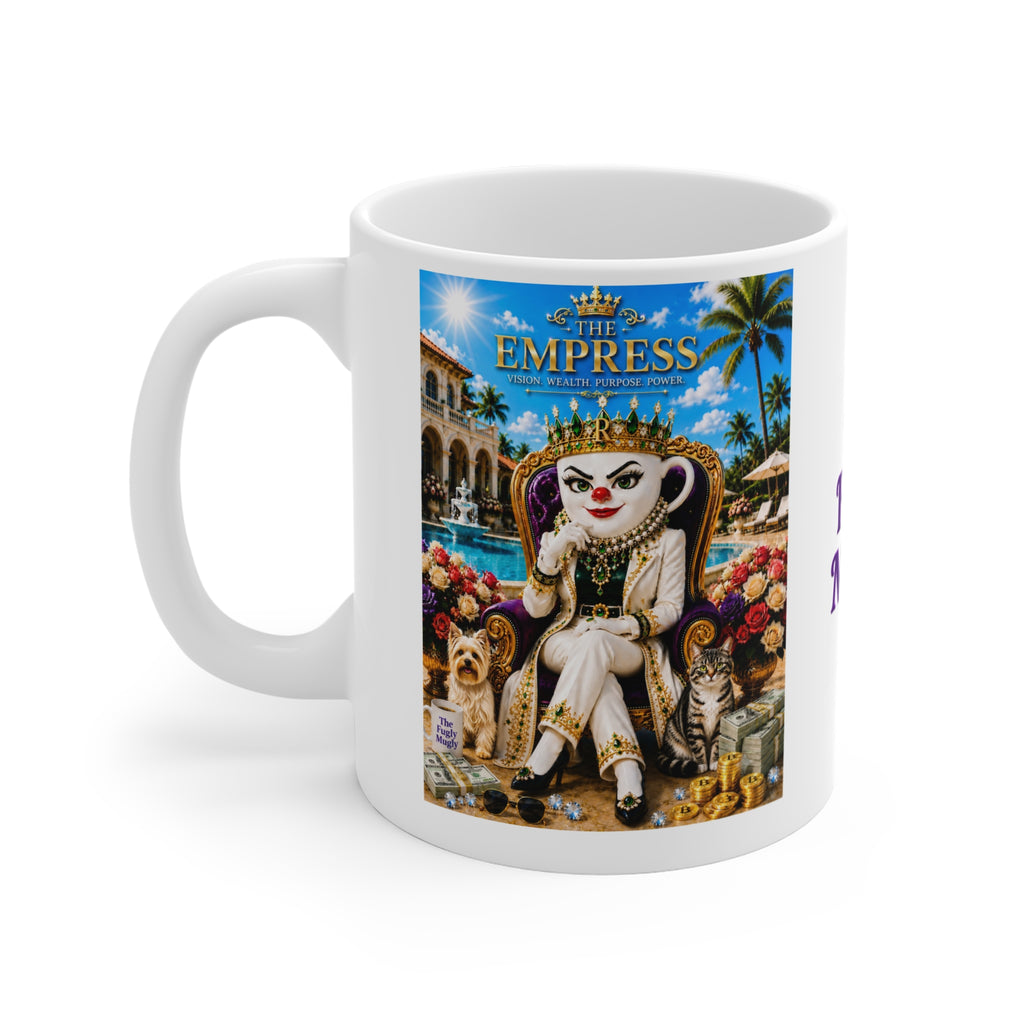 The Empress™ Luxury White Coffee Mug – Vision • Wealth • Purpose • Power