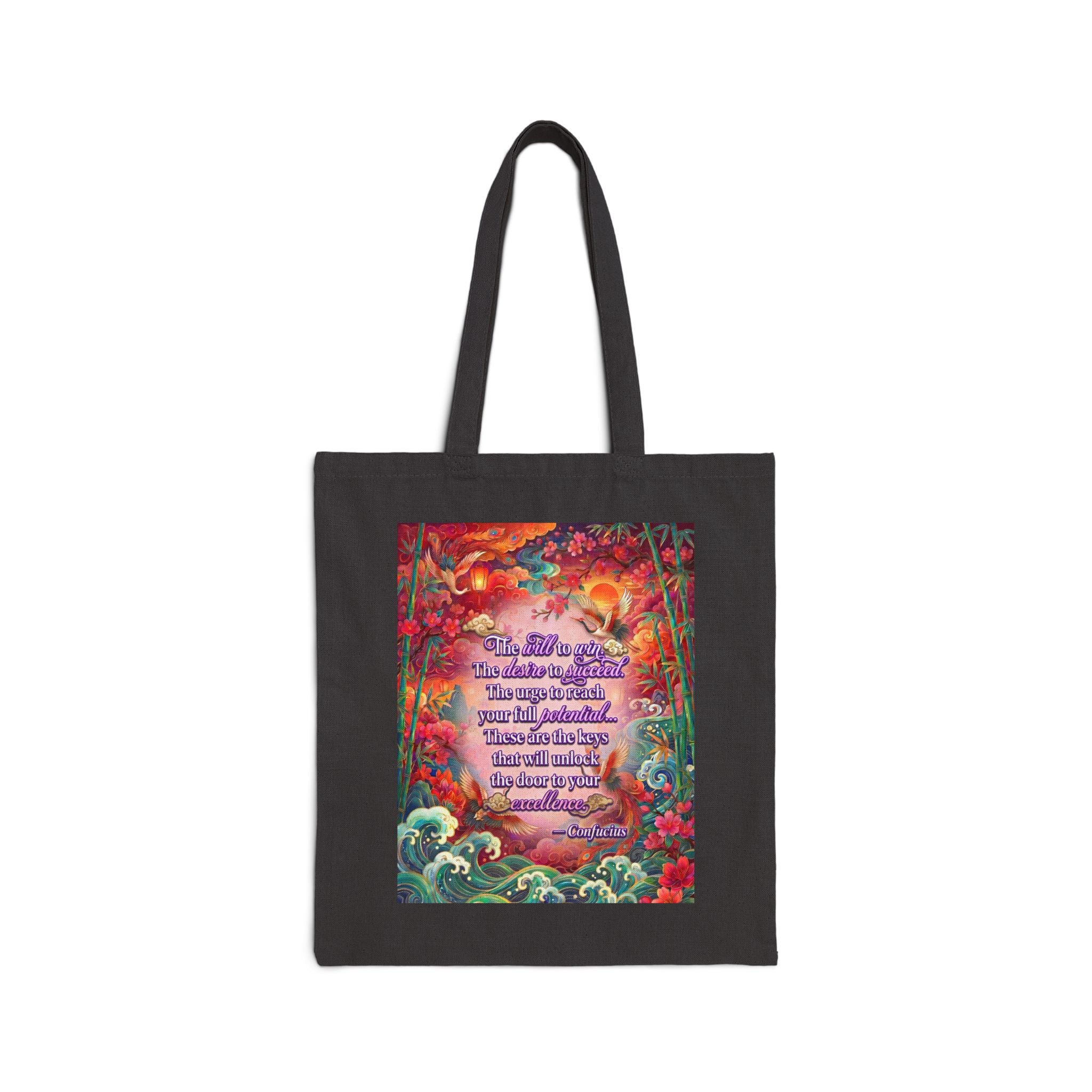 The Keys to Excellence– Confucius Wisdom Canvas Tote Bag | Luxury Philosophy Tote