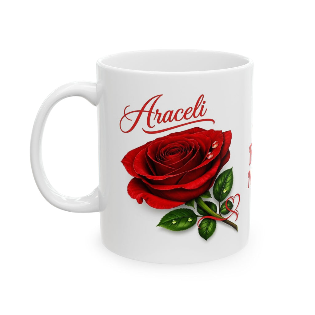 Araceli — A Name That Feels Like Light | White Edition Signature Rose Mug