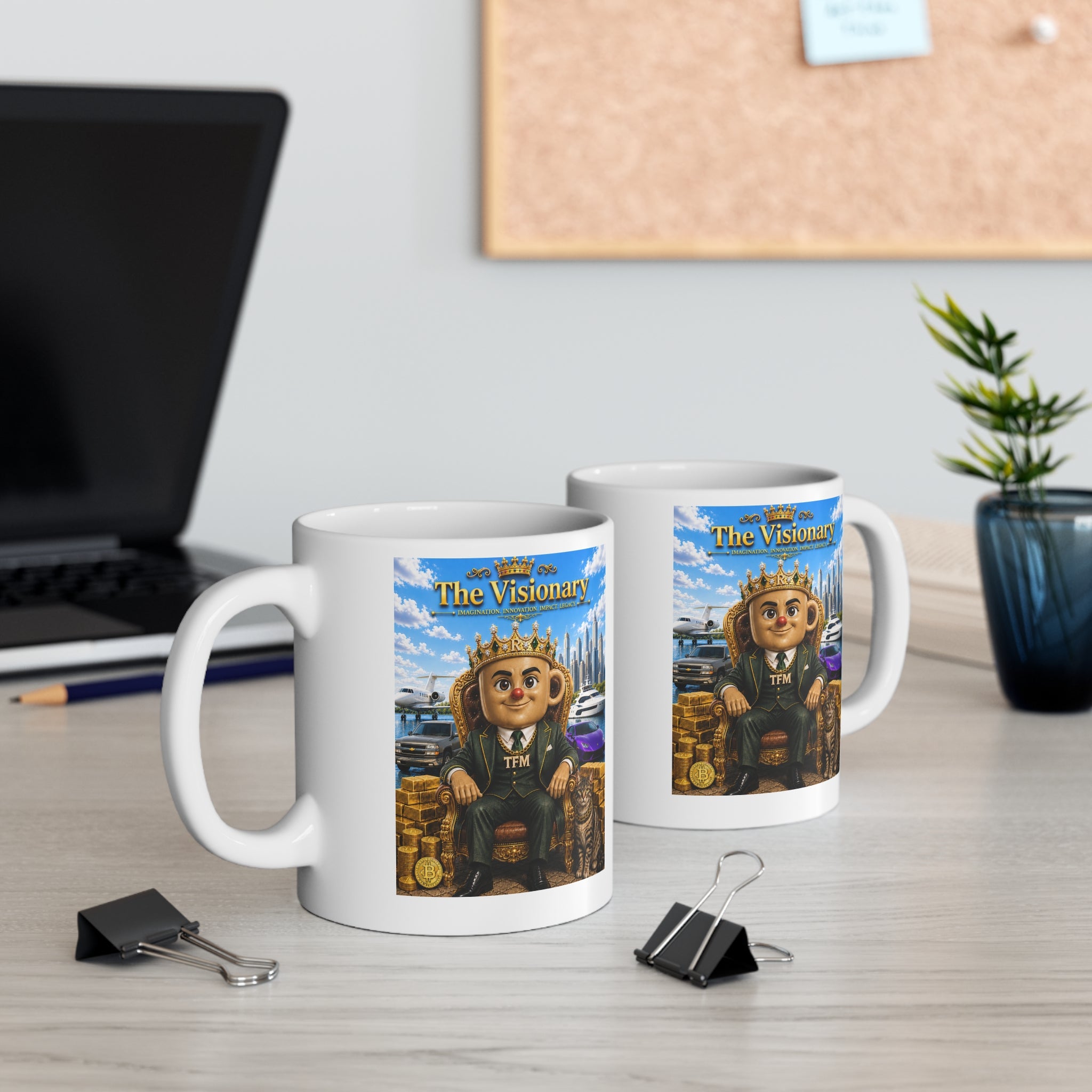 The Visionary™ Luxury White Coffee Mug – Imagination. Innovation. Impact. Legacy.