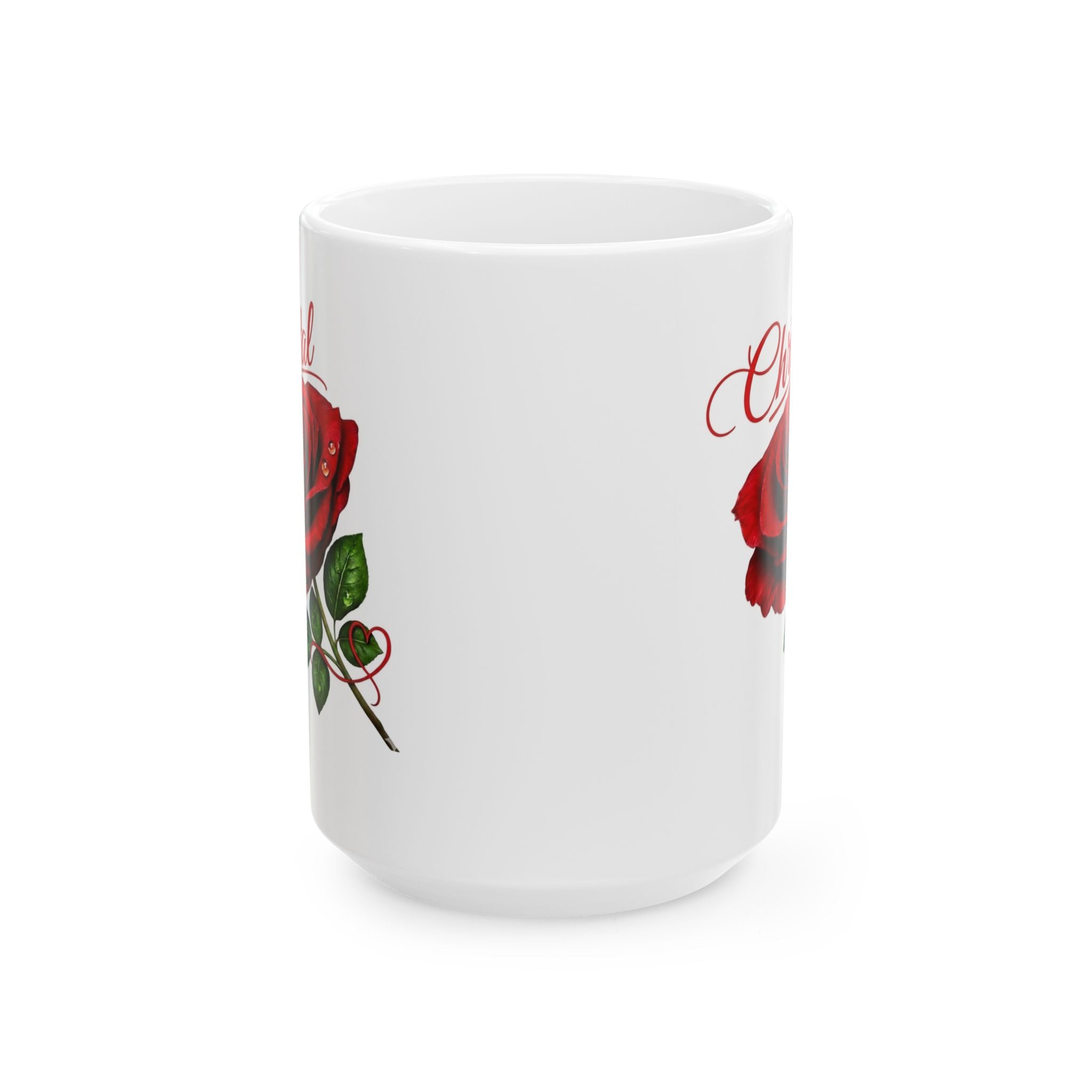 Christal – A Name That Stands Strong | Signature Rose White Mug – Elegant Personalized Gift