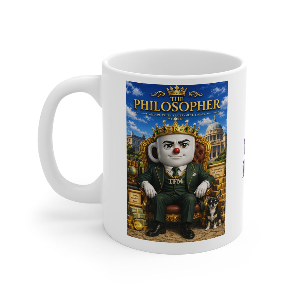 The Philosopher™ Luxury White Ceramic Mug – Premium Inspirational Coffee Cup | Vision • Wisdom • Legacy