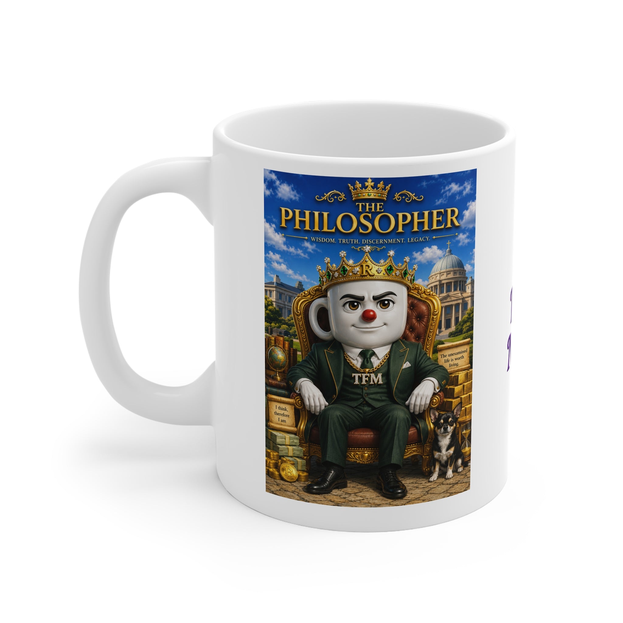 The Philosopher™ Luxury White Ceramic Mug – Premium Inspirational Coffee Cup | Vision • Wisdom • Legacy