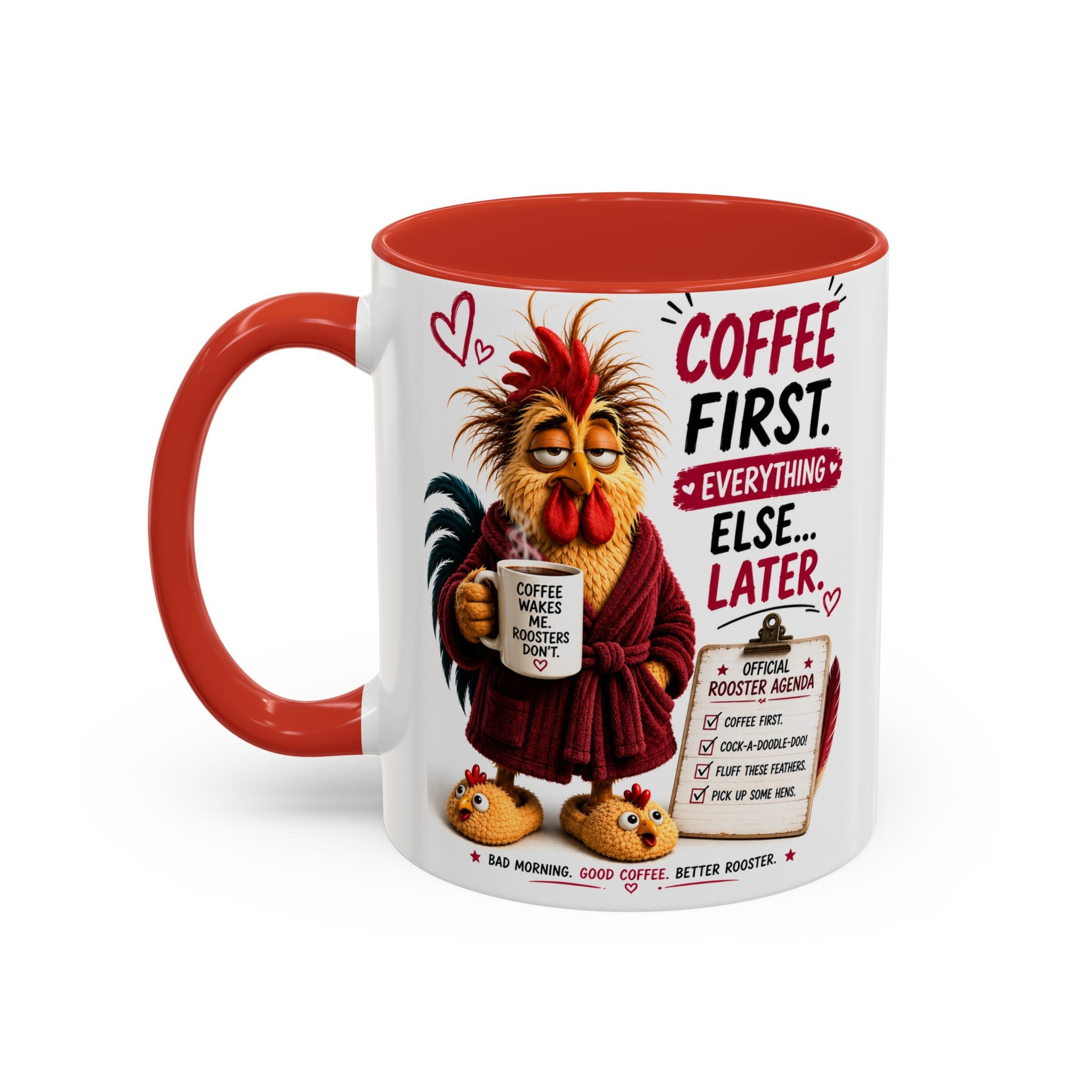 Coffee First. Everything Else… Later.™ | Luxury Rooster Coffee Mug | Funny Farmhouse Morning Gift | Cozy Coffee Lover Ceramic Mug