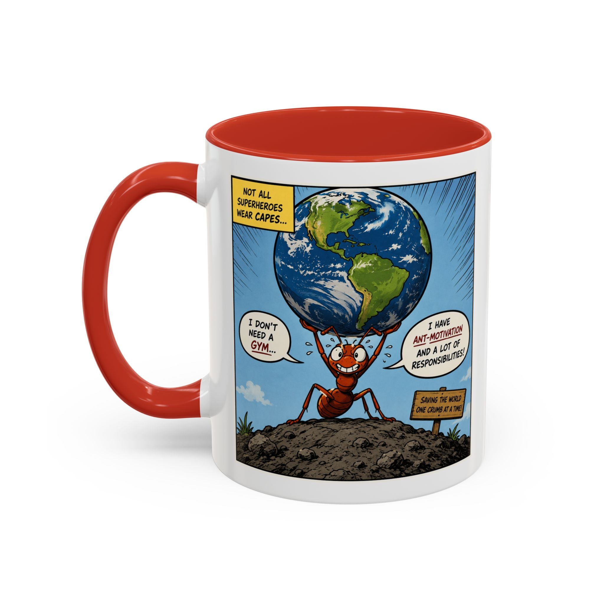 Ant-Motivation Comic Mug – Inspirational Coffee Mug | Funny Luxury Motivation Mug