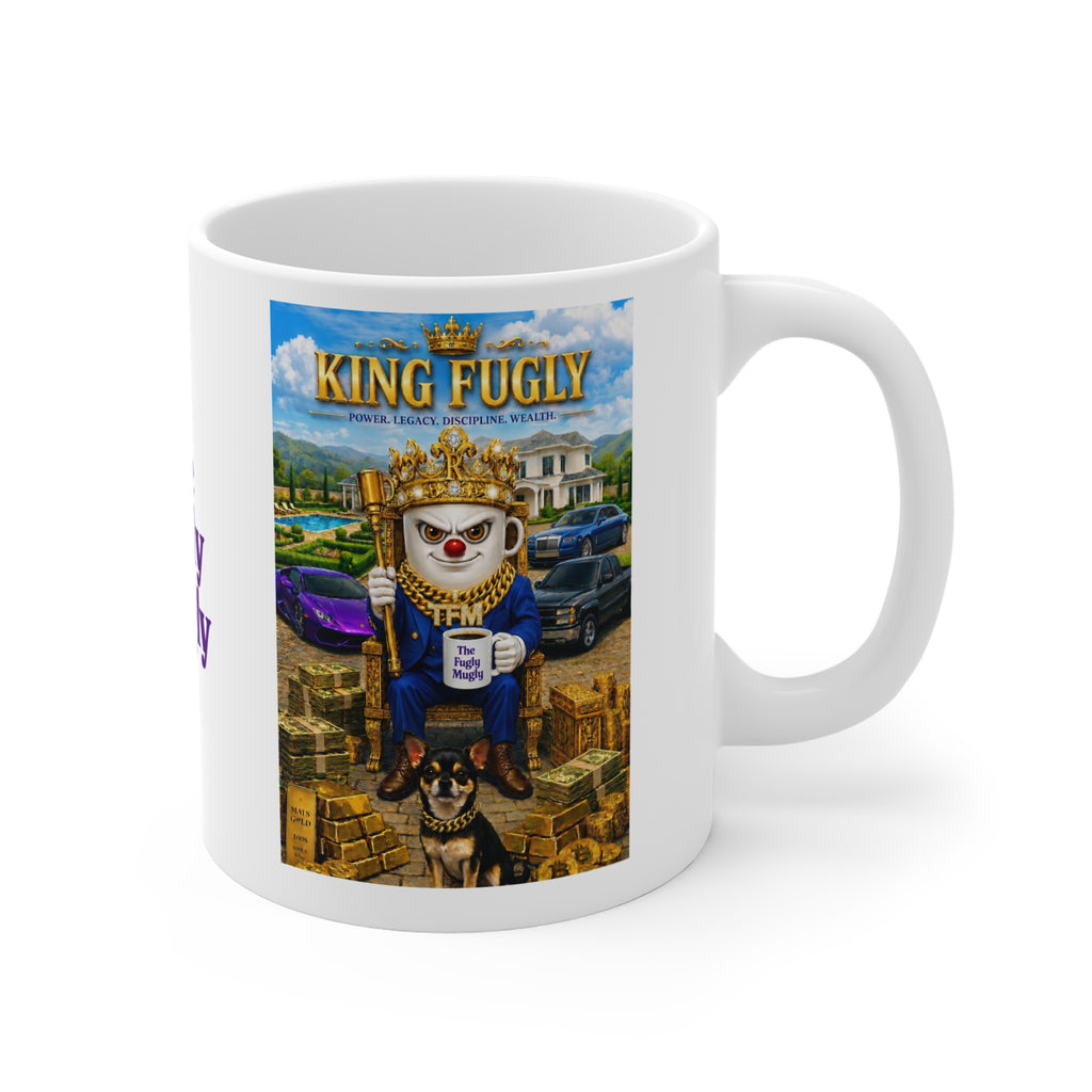 The King Fugly™ Luxury White Coffee Mug — Wealth • Vision • Power • Legacy