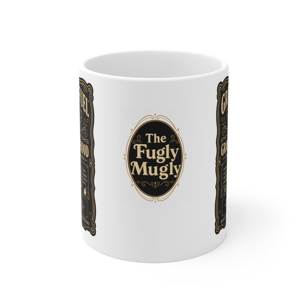 The Fugly Mugly™ Grandpa Fuel Mug – Premium Vintage Whiskey Label Style Grandpa Coffee Mug | Luxury Grandfather Gift | Bold Black & Vanilla Retro Design