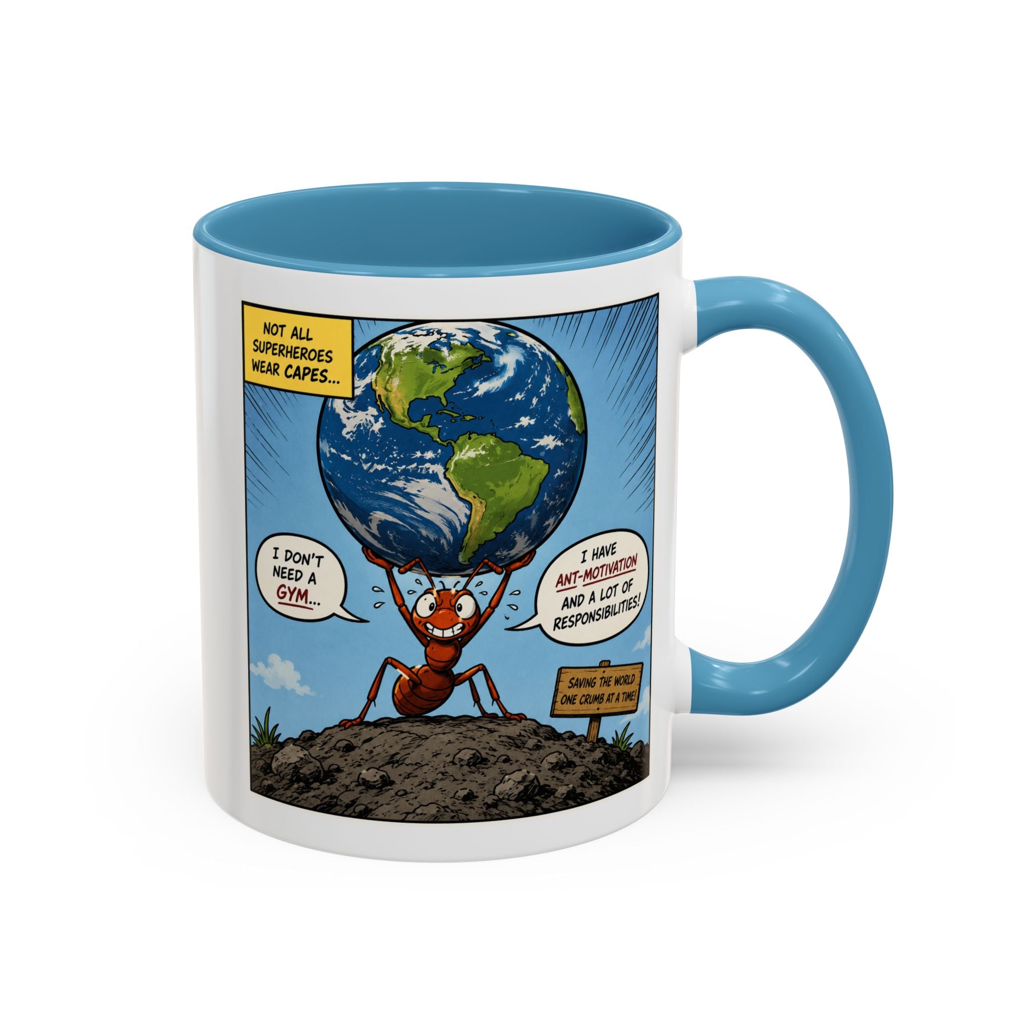 Ant-Motivation Comic Mug – Inspirational Coffee Mug | Funny Luxury Motivation Mug