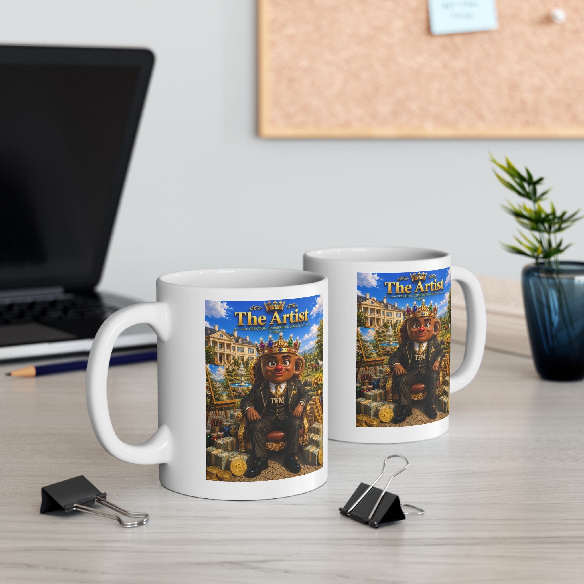 The Artist™ Luxury White Ceramic Mug – Premium Inspirational Coffee Cup | Creation • Expression • Legacy