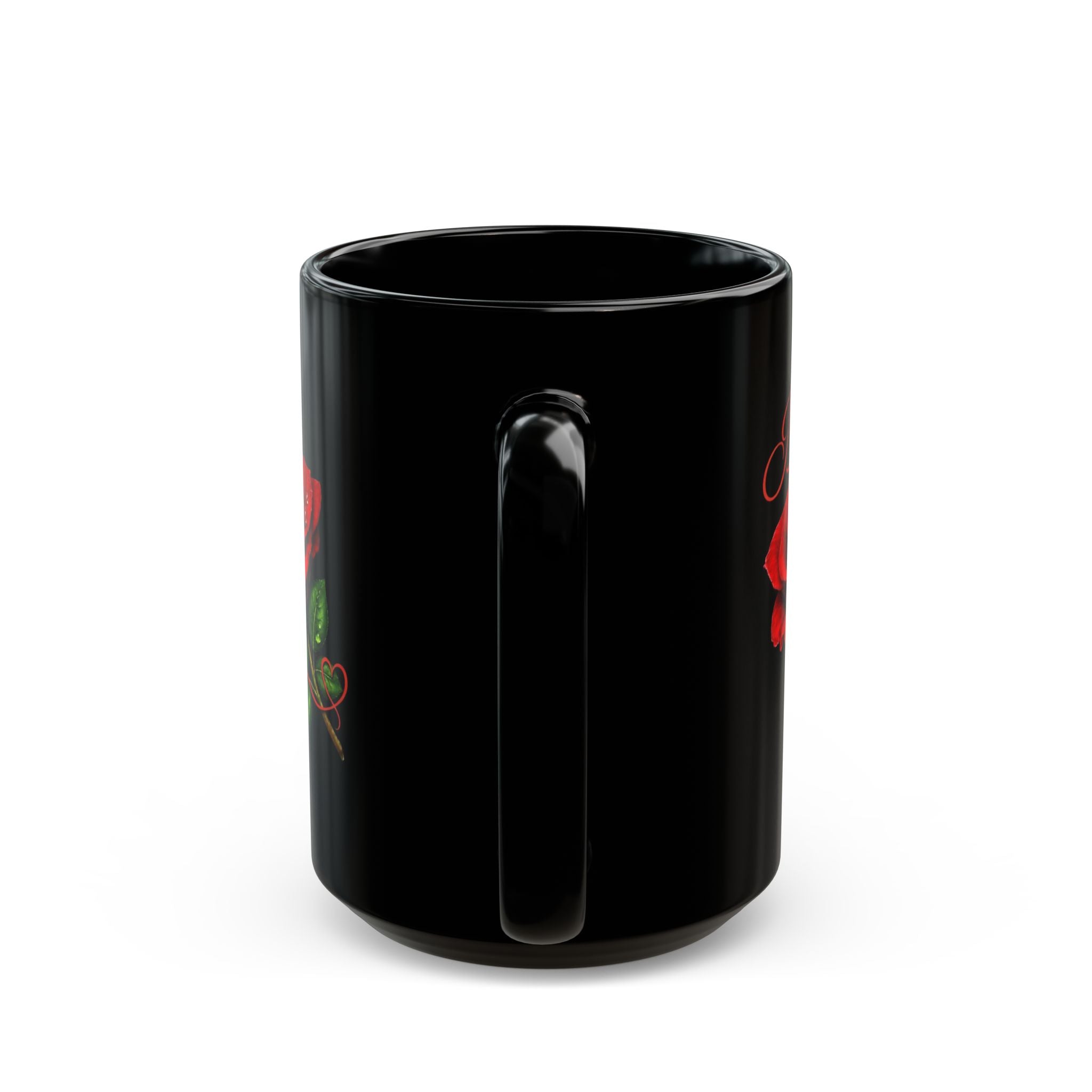 Nora Signature Rose Black Mug – Personalized Luxury Gift & Elegant Keepsake