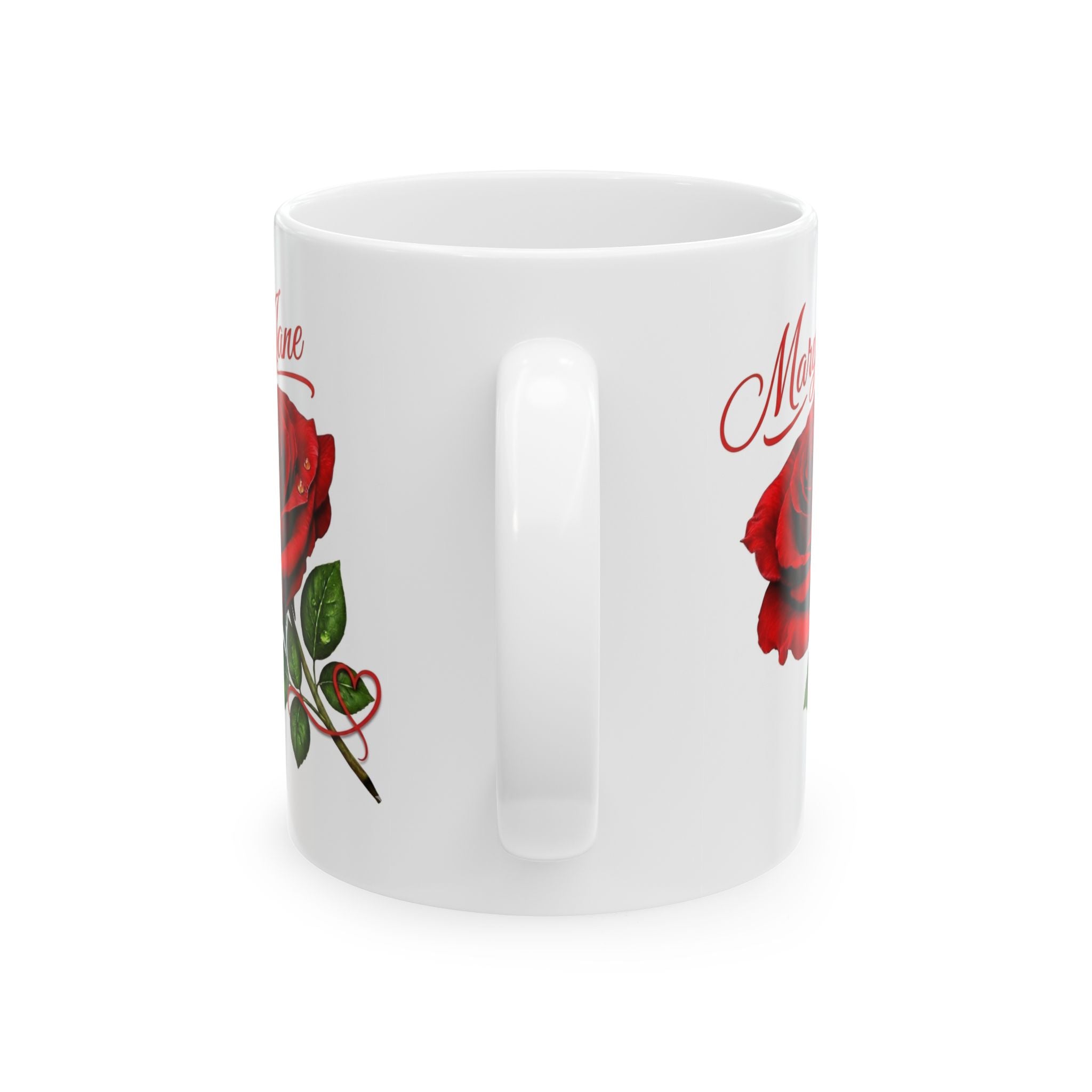 Mary Jane – A Name That Feels Familiar and Strong | Signature Rose White Mug – Elegant Personalized Gift