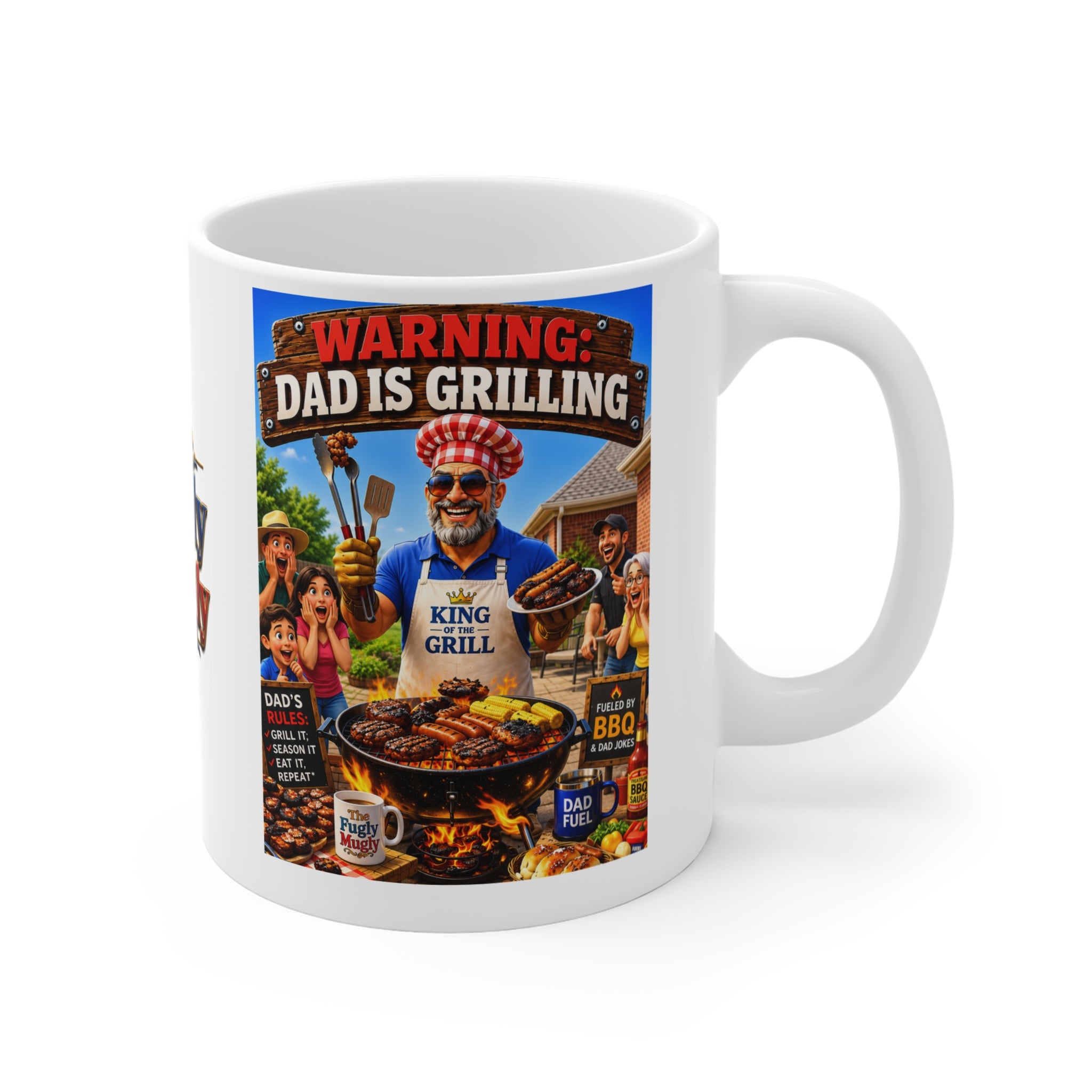 WARNING: Dad Is Grilling Coffee Mug – Funny BBQ Dad Gift | King of the Grill | Father’s Day Gift for Dad | Grill Master Mug