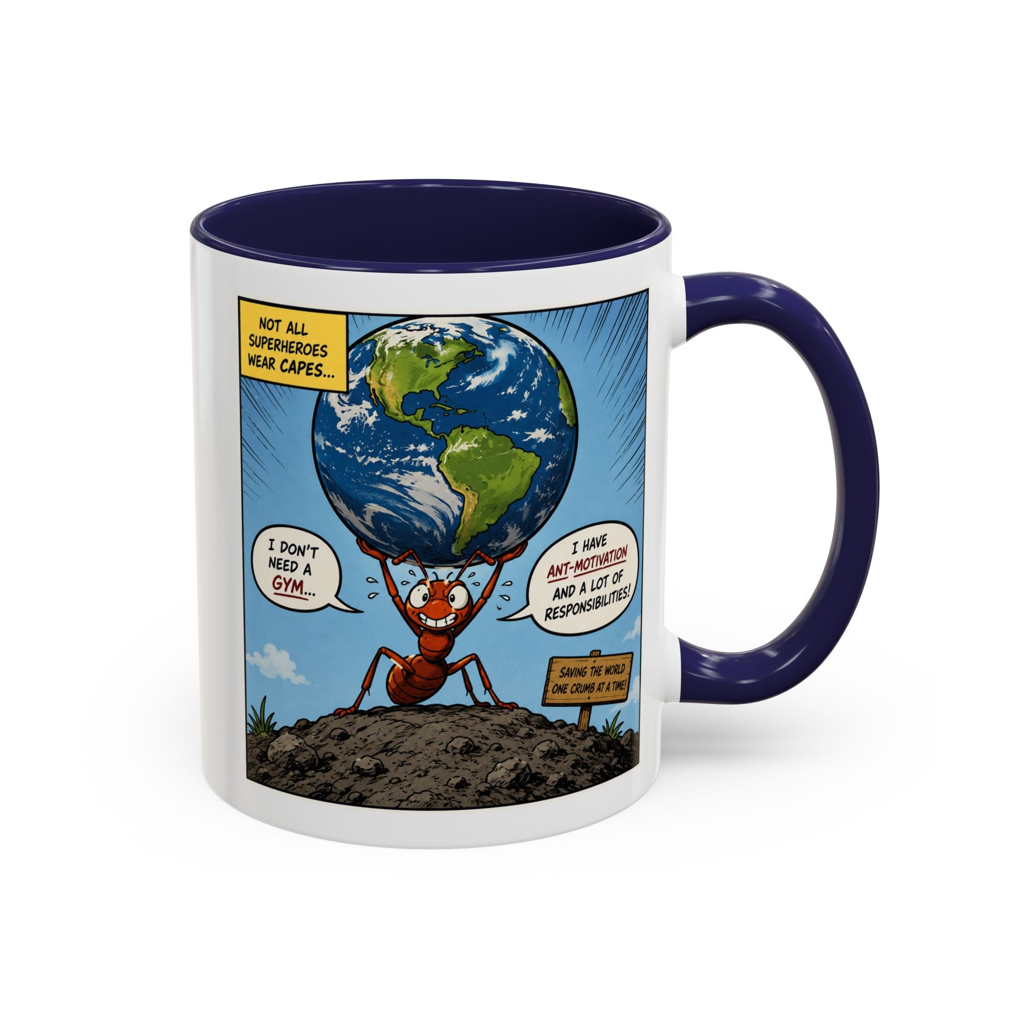 Ant-Motivation Comic Mug – Inspirational Coffee Mug | Funny Luxury Motivation Mug