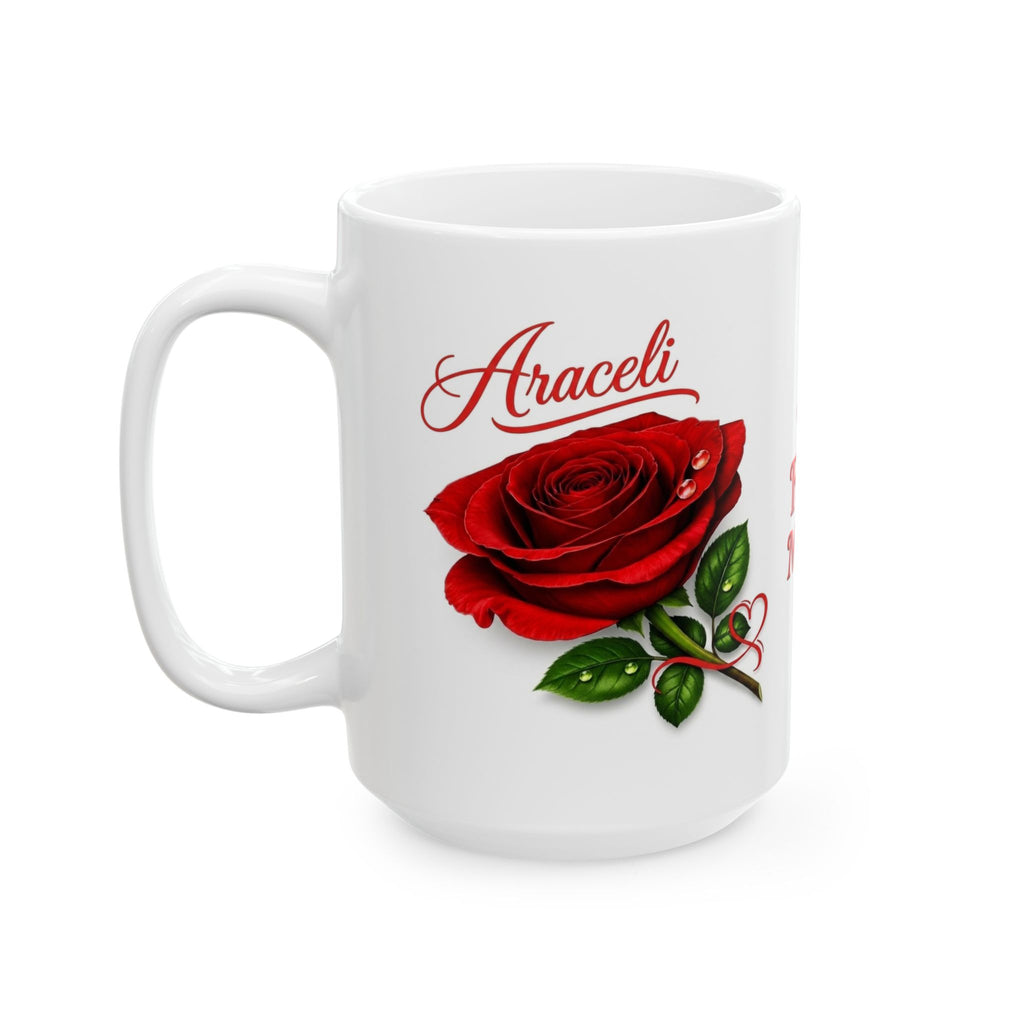 Araceli — A Name That Feels Like Light | White Edition Signature Rose Mug