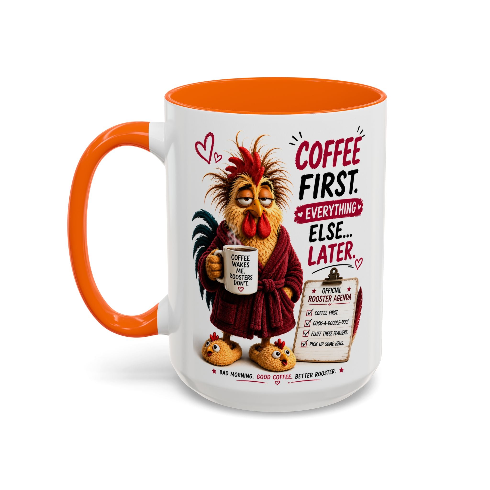 Coffee First. Everything Else… Later.™ | Luxury Rooster Coffee Mug | Funny Farmhouse Morning Gift | Cozy Coffee Lover Ceramic Mug
