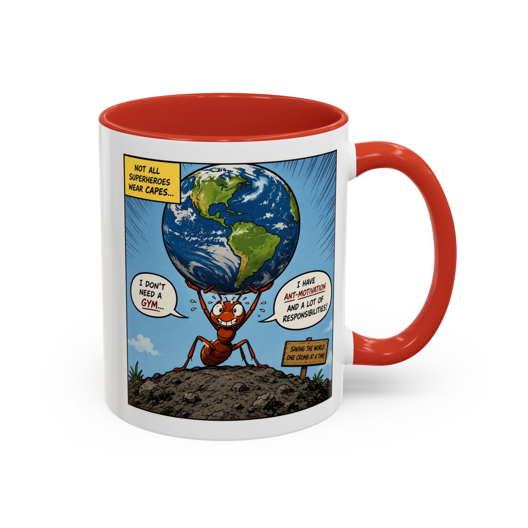 Ant-Motivation Comic Mug – Inspirational Coffee Mug | Funny Luxury Motivation Mug