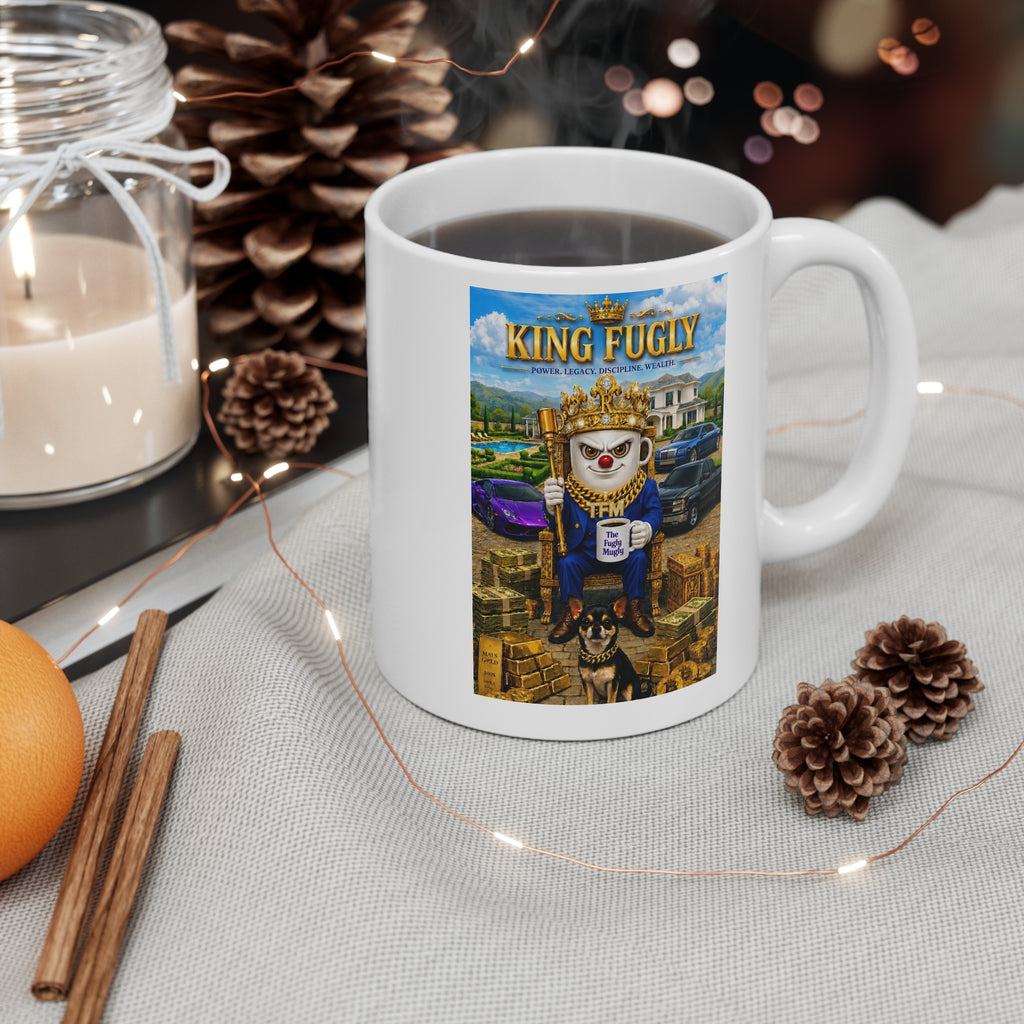 The King Fugly™ Luxury White Coffee Mug — Wealth • Vision • Power • Legacy