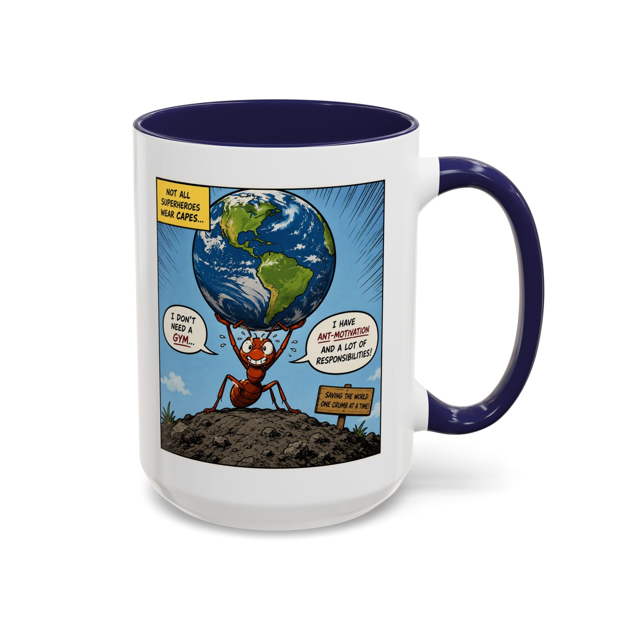 Ant-Motivation Comic Mug – Inspirational Coffee Mug | Funny Luxury Motivation Mug