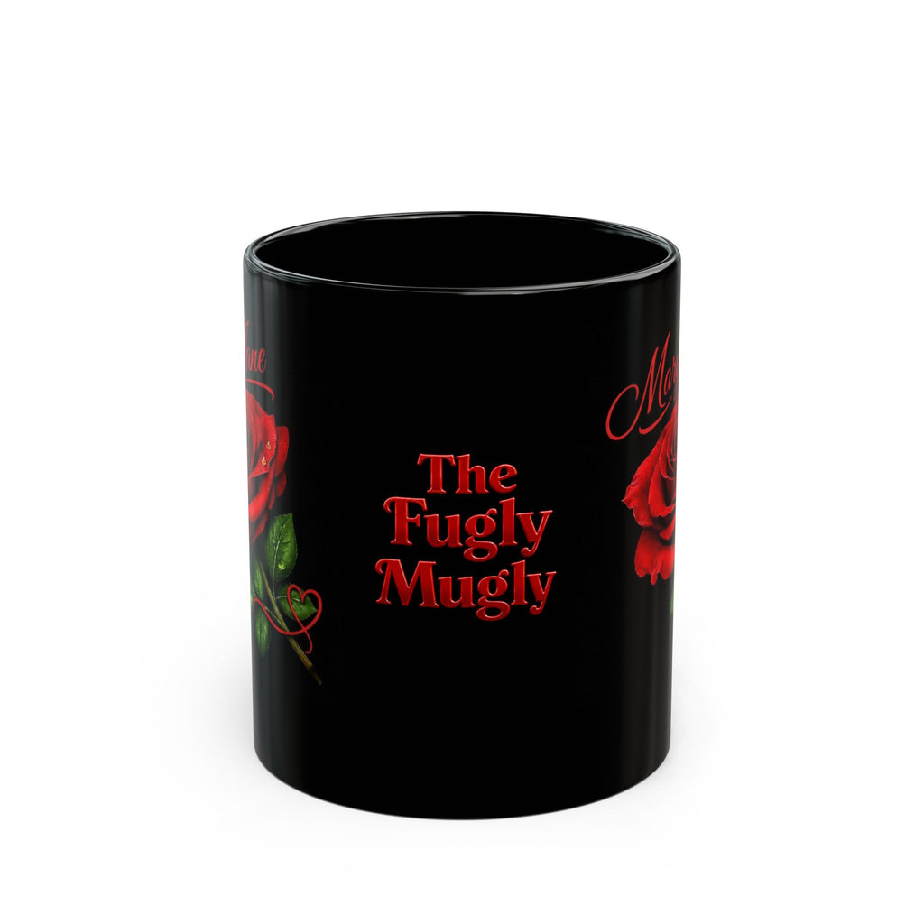 Mary Jane Signature Rose Black Mug – Personalized Luxury Gift & Elegant Keepsake