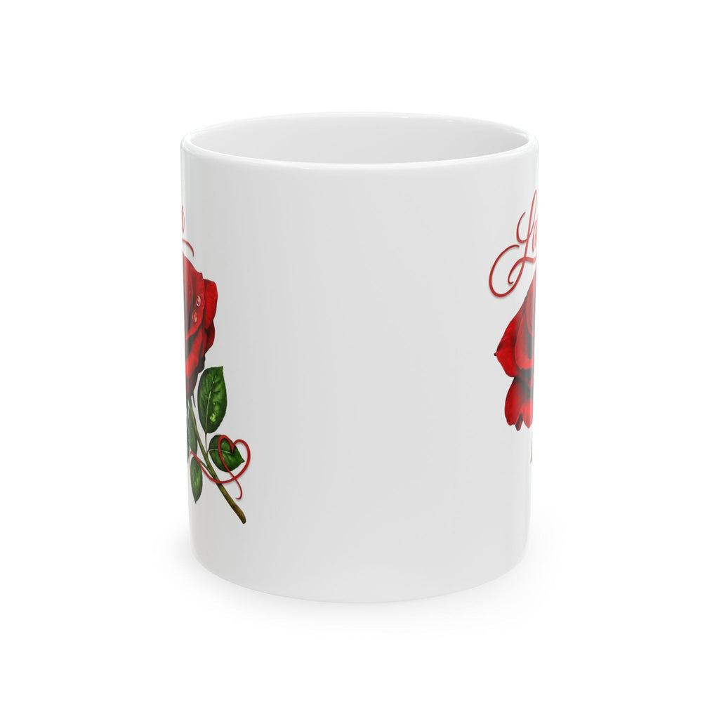 Laura – A Name That Feels Effortless | Signature Rose White Mug – Personalized Elegant Gift