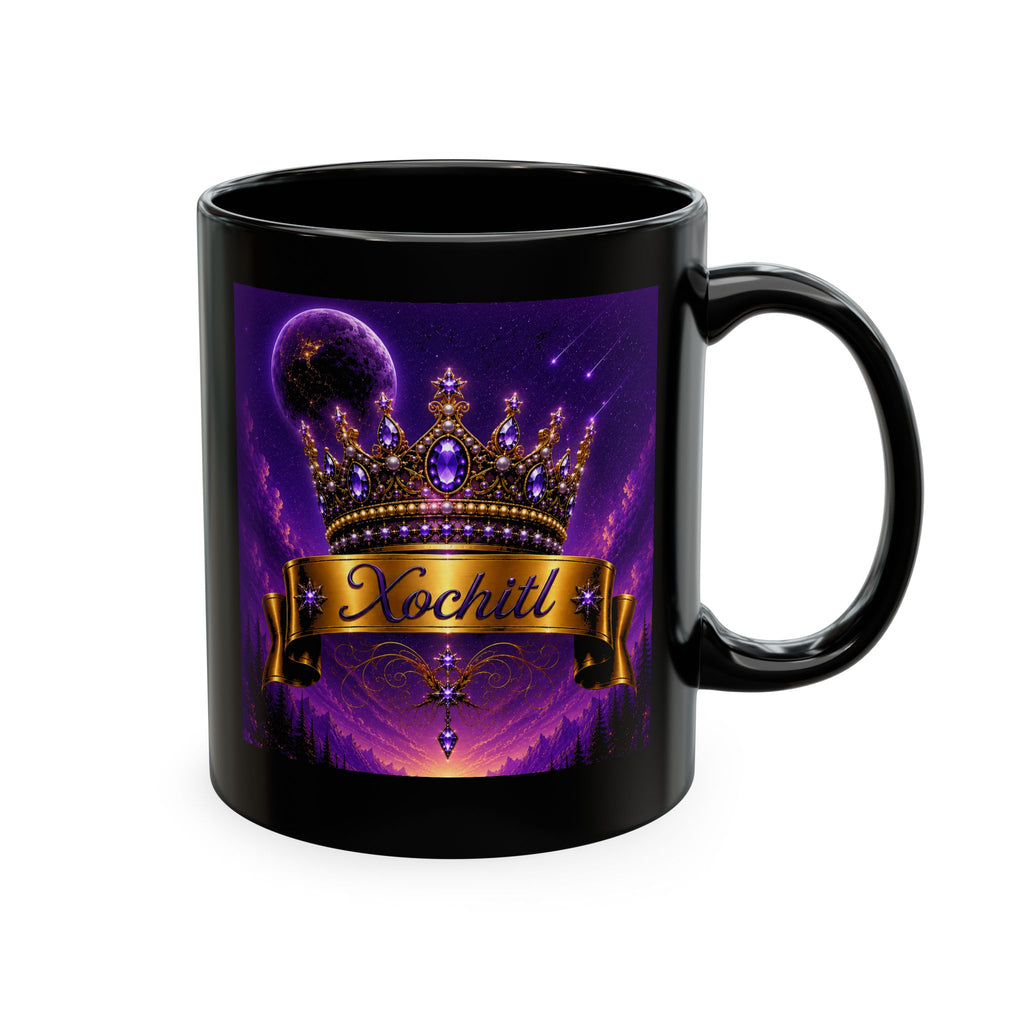 Xochitl – The Purple Crown of Destiny™ | Personalized Royal Crown Luxury Mug | Premium Purple Ceramic Coffee Mug | Custom Name Gift for Her | Elegant Fantasy Keepsake