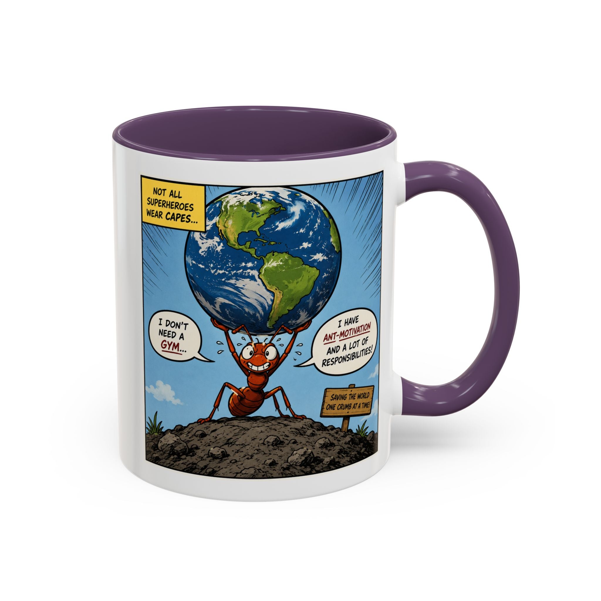 Ant-Motivation Comic Mug – Inspirational Coffee Mug | Funny Luxury Motivation Mug