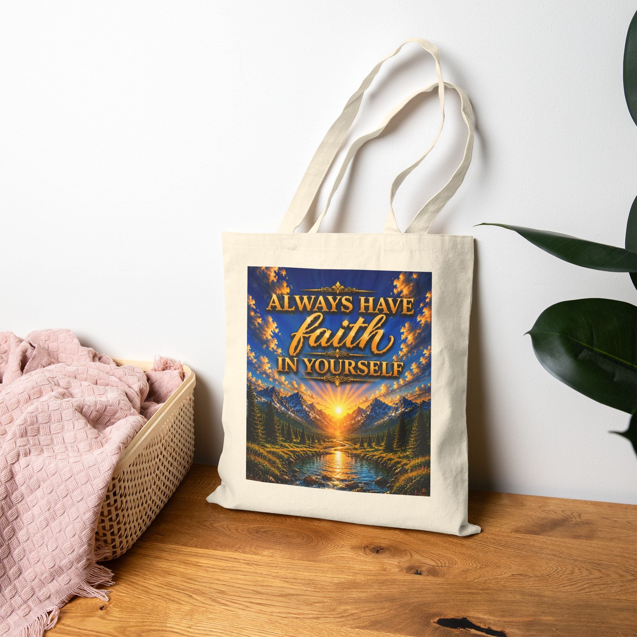 Always Have Faith in Yourself – Luxury Inspirational Canvas Tote Bag