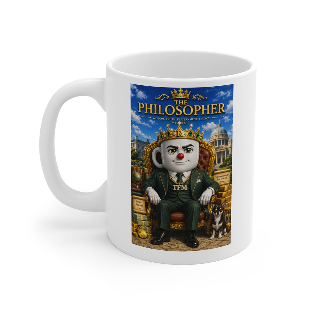 The Philosopher™ Luxury White Ceramic Mug – Premium Inspirational Coffee Cup | Vision • Wisdom • Legacy