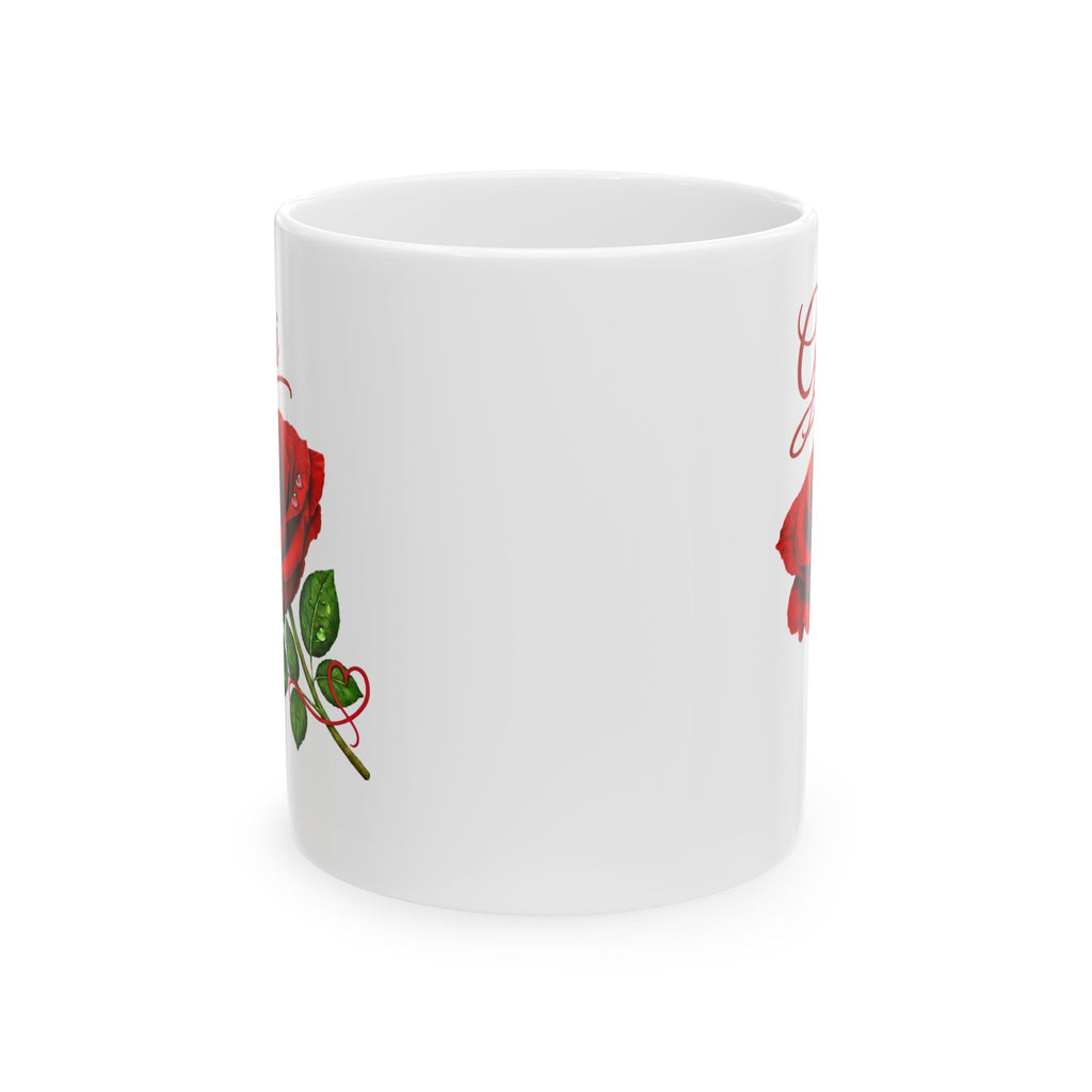The Gigi – Signature Rose White Mug carries a soft, refined presence that feels warm, familiar, and deeply personal