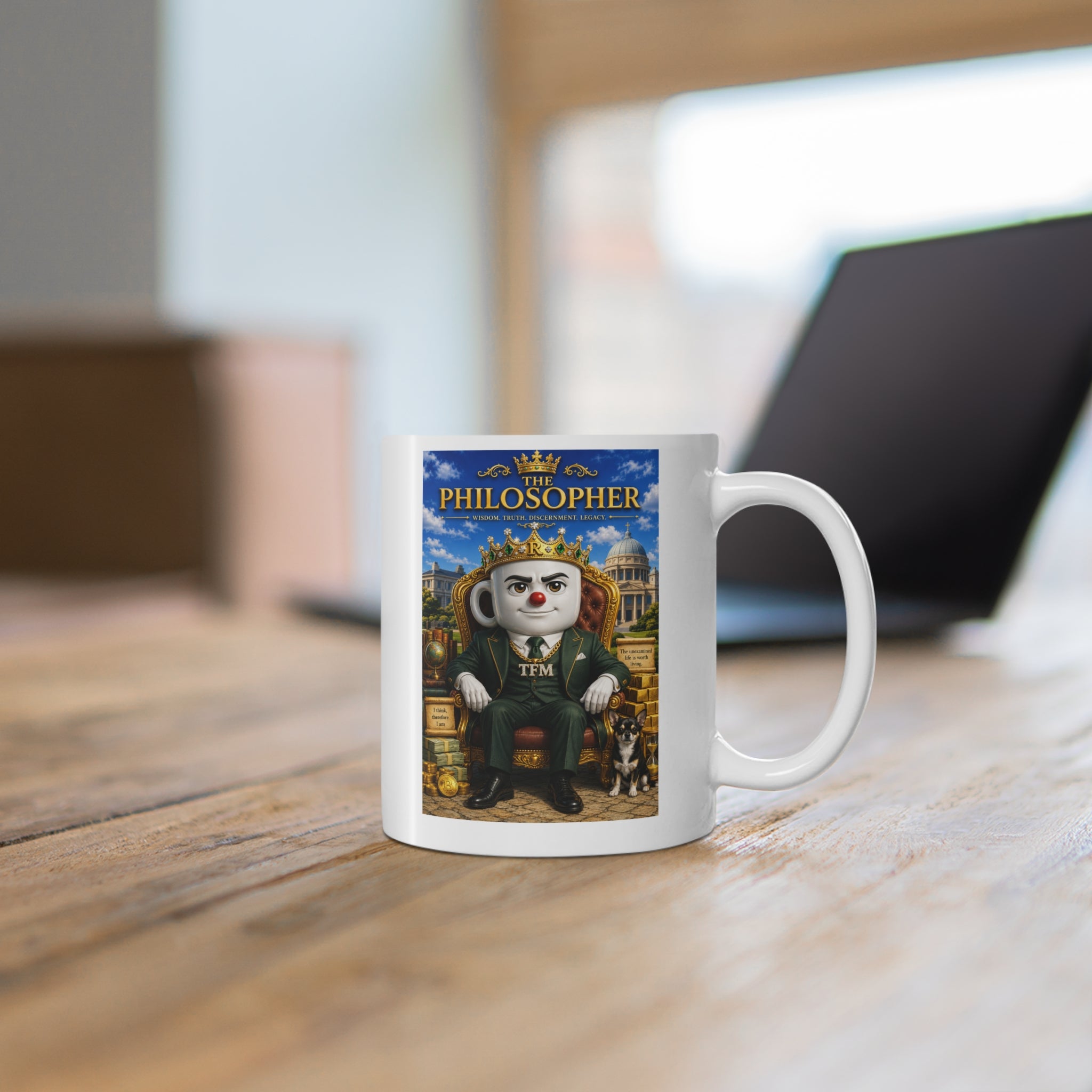 The Philosopher™ Luxury White Ceramic Mug – Premium Inspirational Coffee Cup | Vision • Wisdom • Legacy