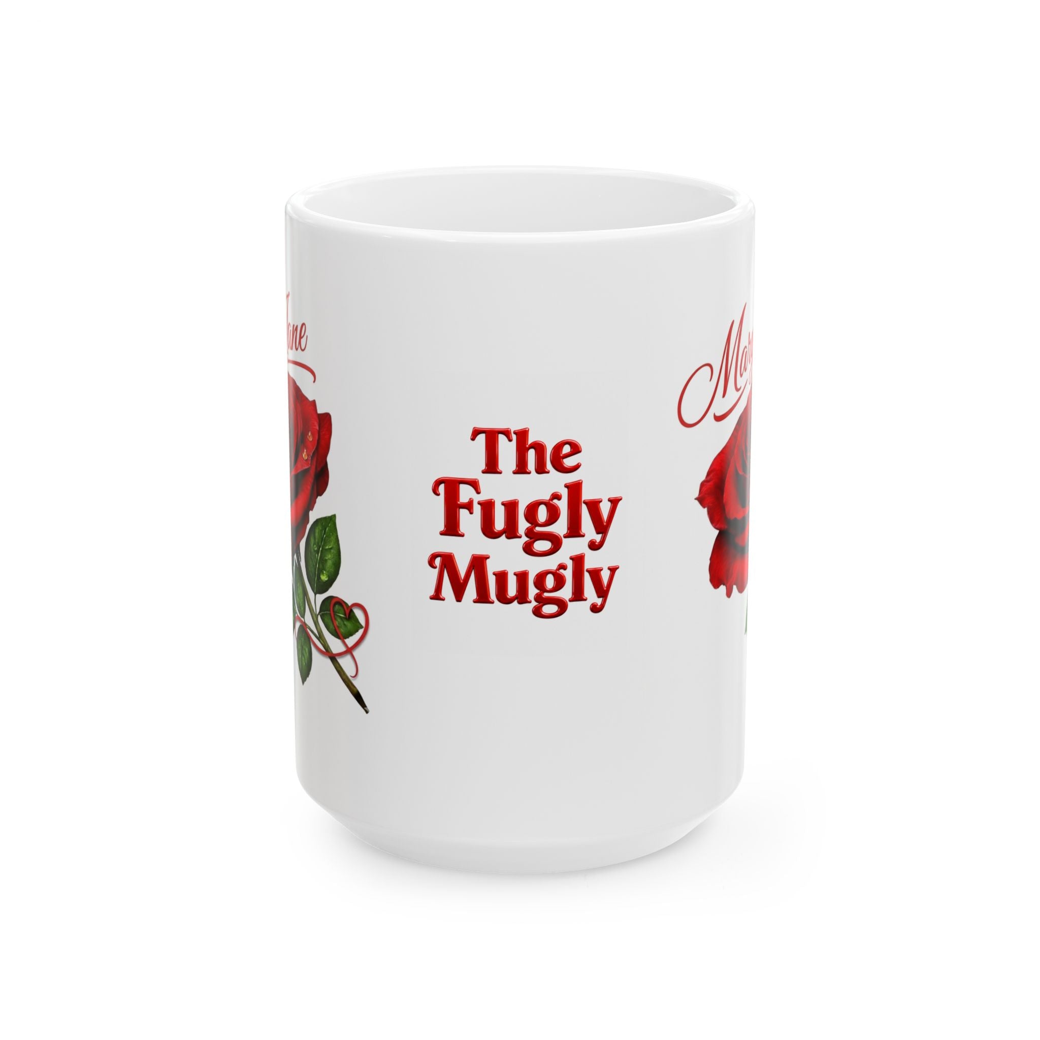 Mary Jane – A Name That Feels Familiar and Strong | Signature Rose White Mug – Elegant Personalized Gift